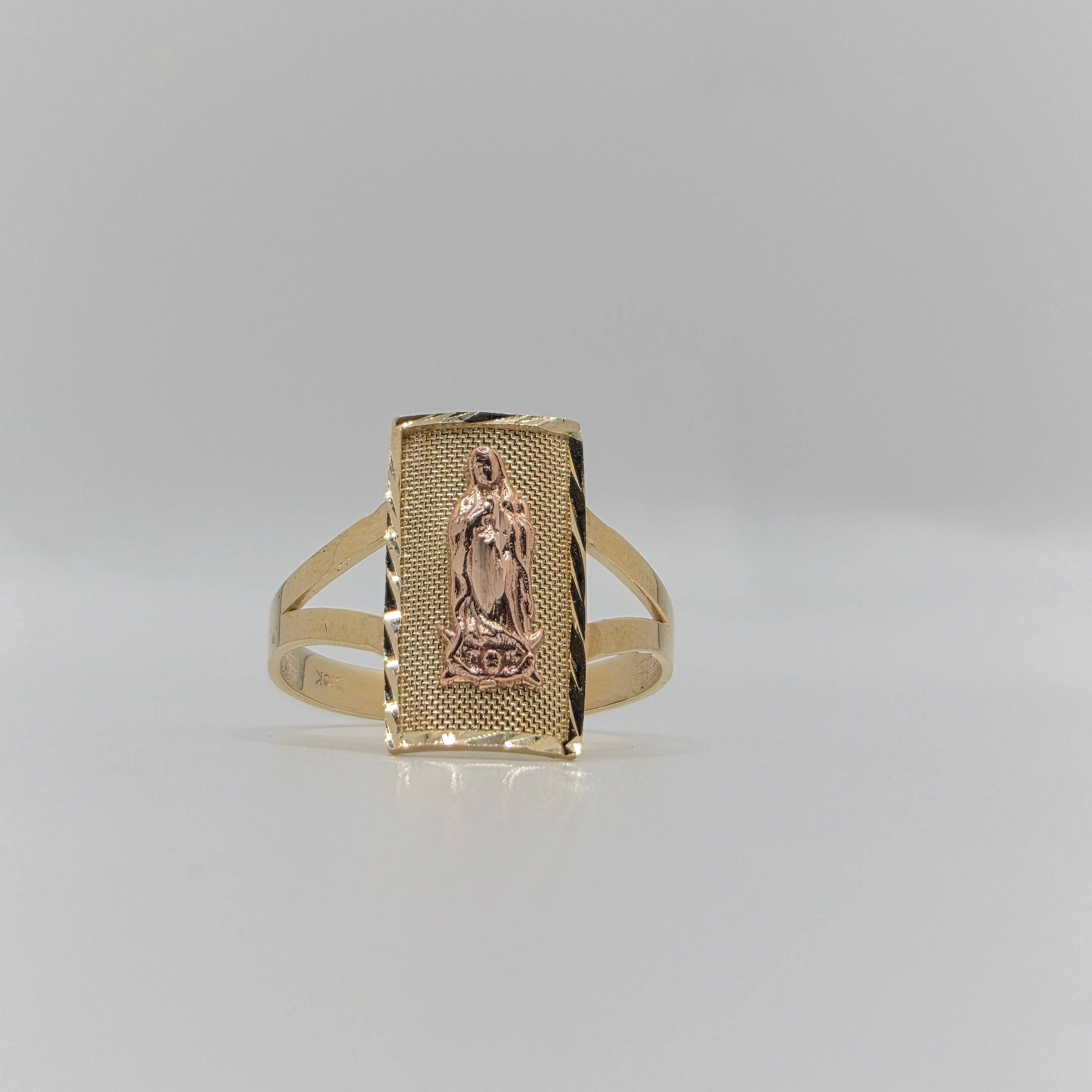 La Virgencita Doradita Rectangle Ring 10K Gold