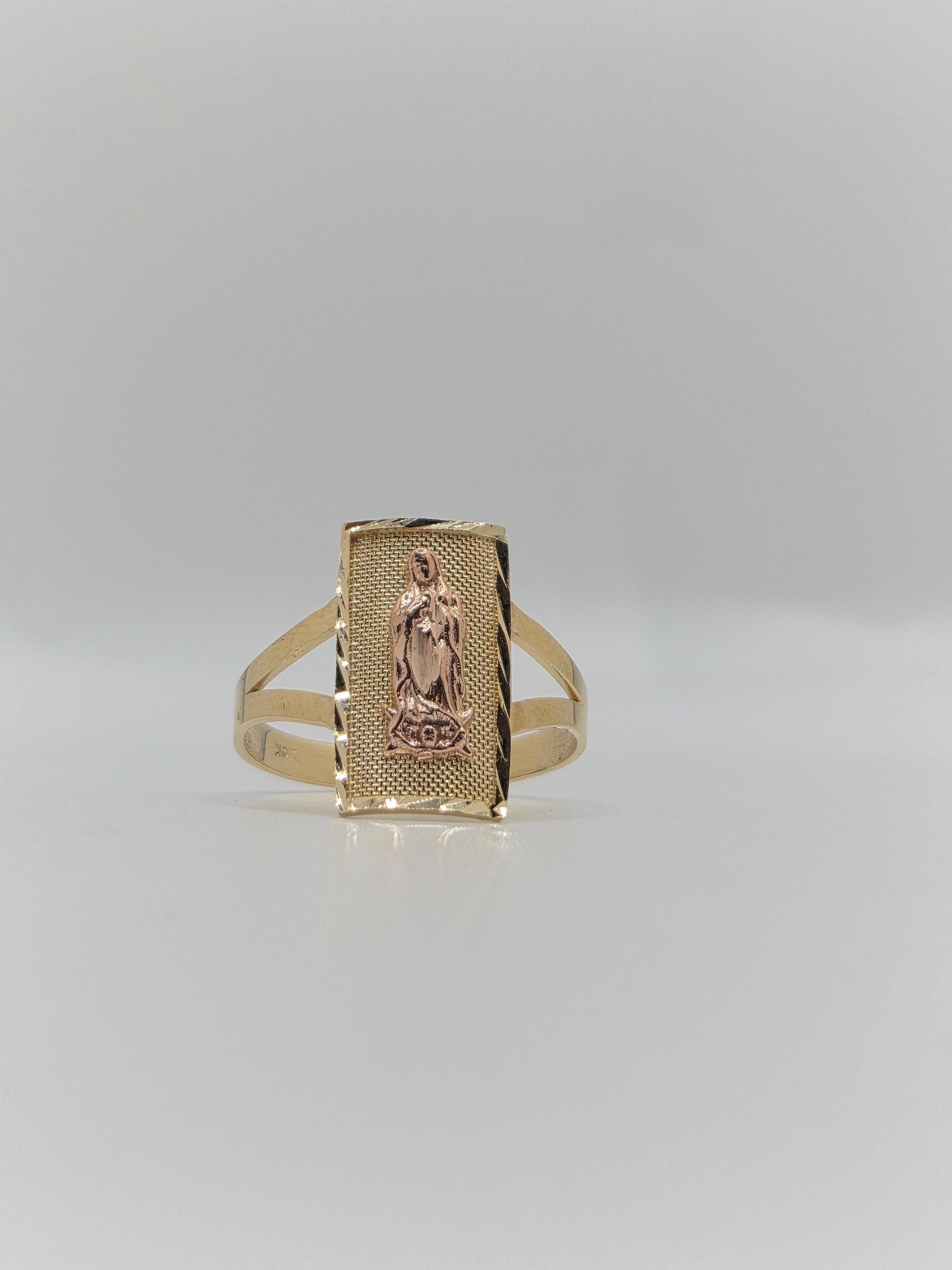La Virgencita Doradita Rectangle Ring 10K Gold