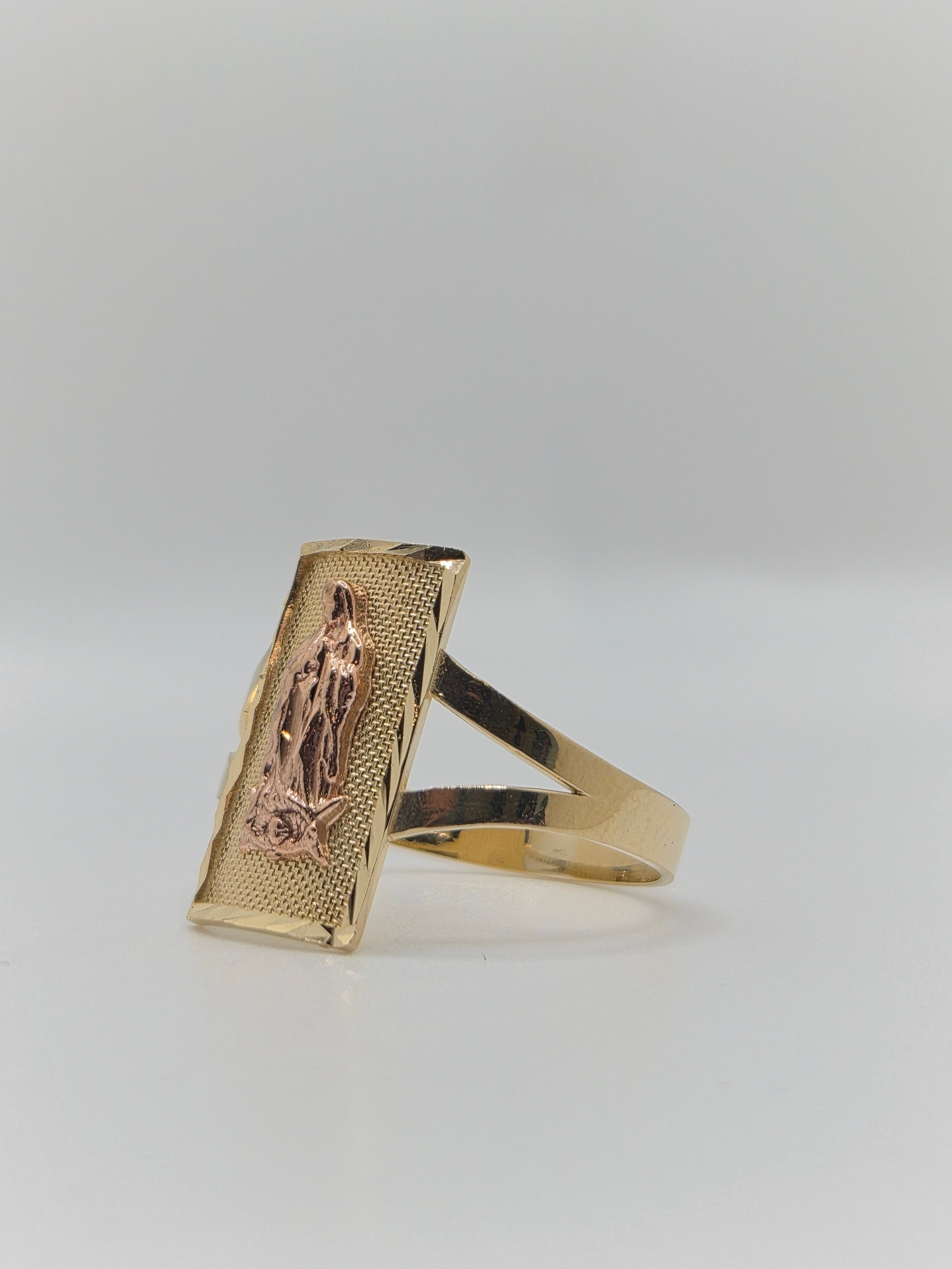 La Virgencita Doradita Rectangle Ring 10K Gold
