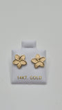 14K Gold Hawaiian Plumeria Stud Earrings