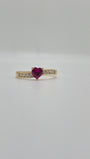 14k gold heart cz ring(red, green, pink) (329)