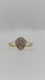 Anillo tricolor Virgencita Guadalupe con circonita cúbica de 14 quilates