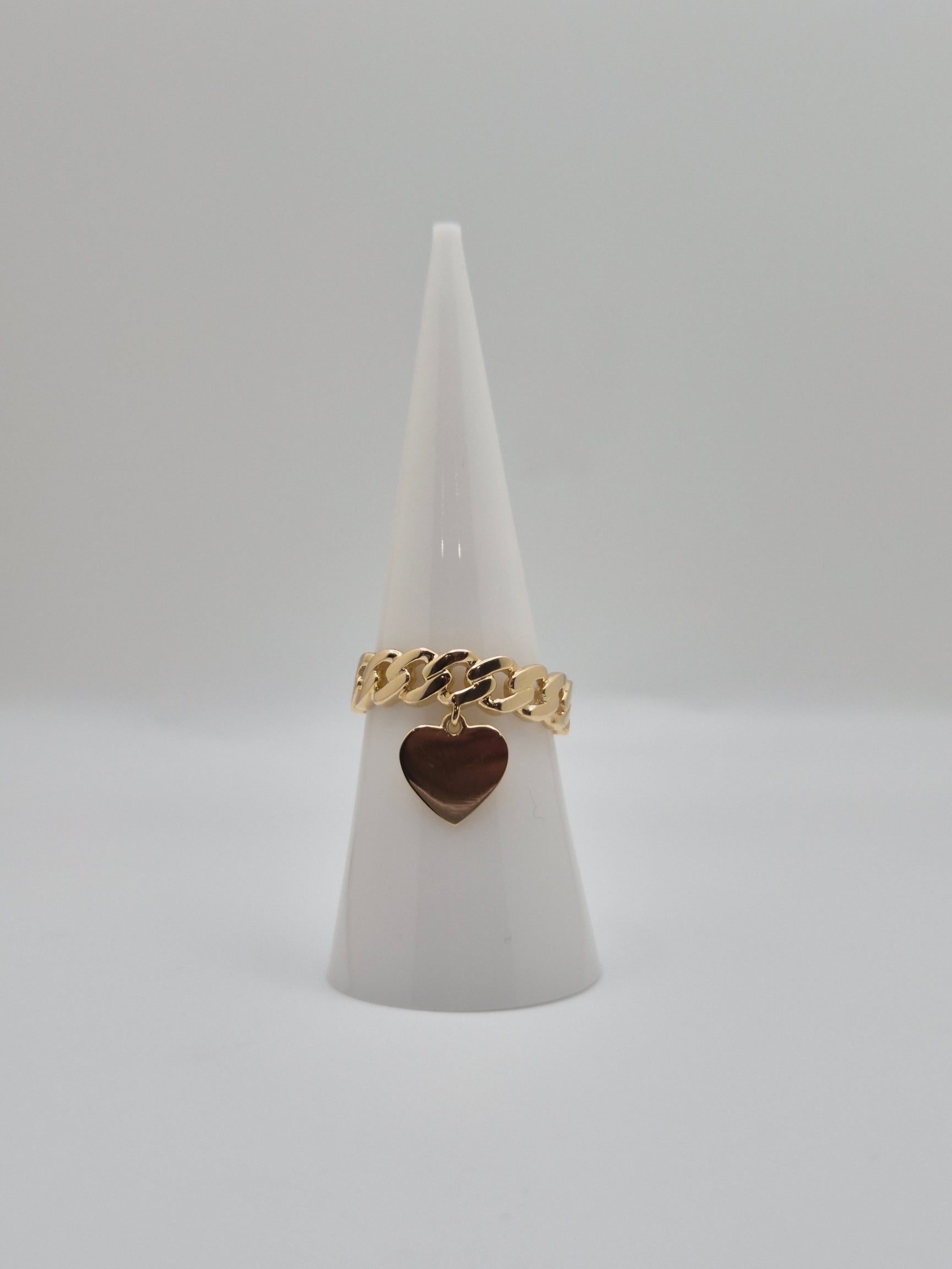 14K Gold Mini Amor Chain Ring (809)