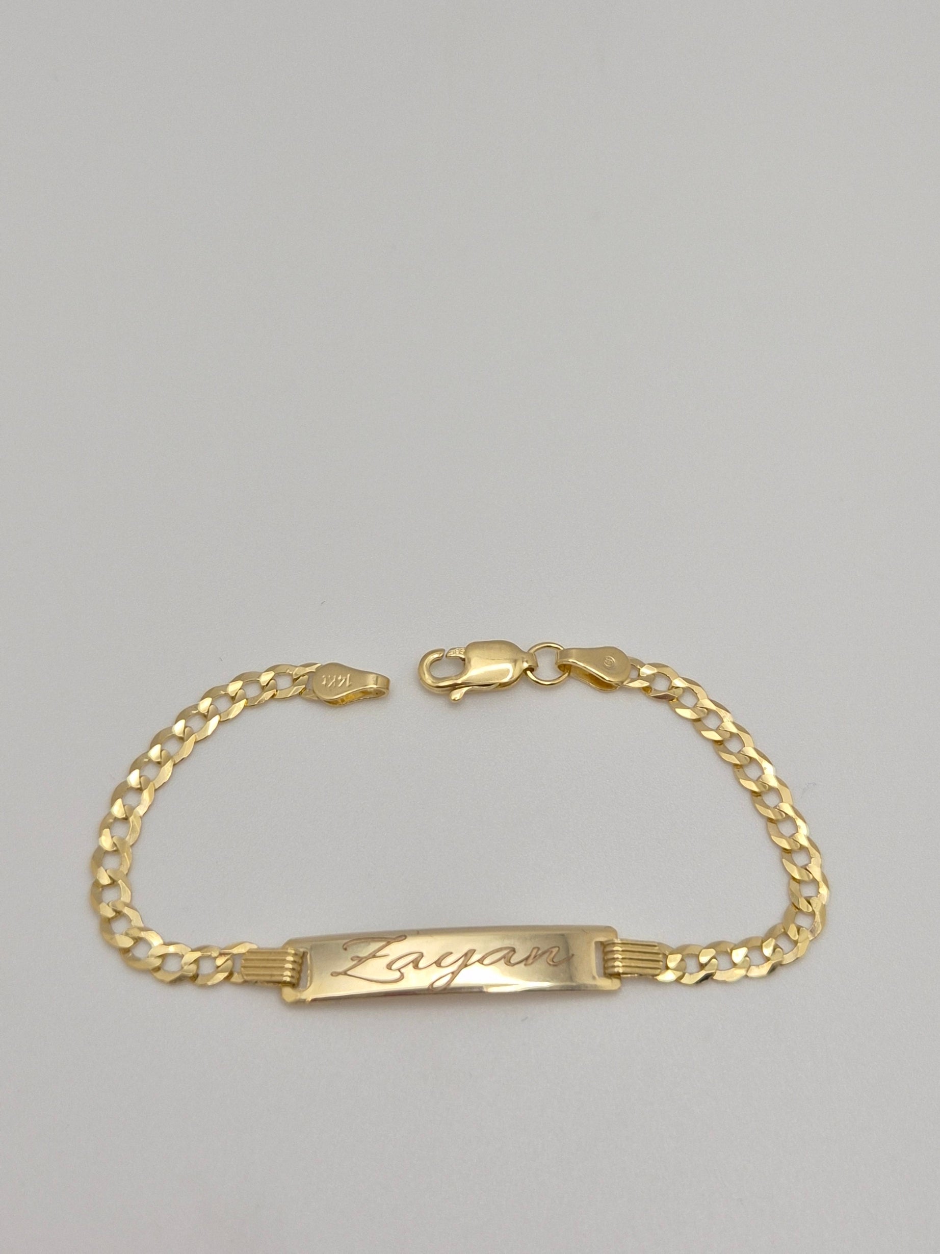 14K Gold Baby Cuban ID Bracelet