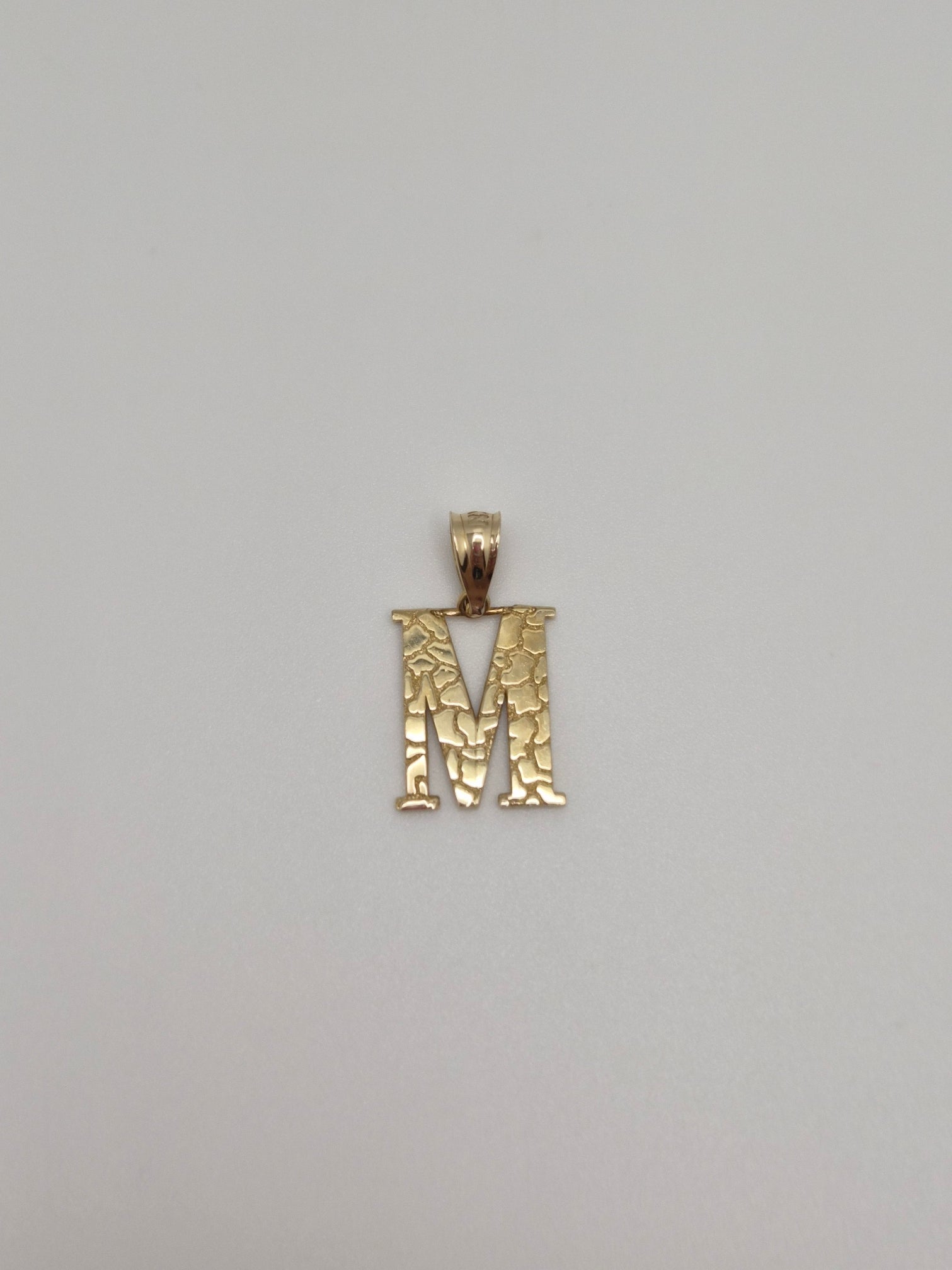 10K Gold Nugget Initial Pendant