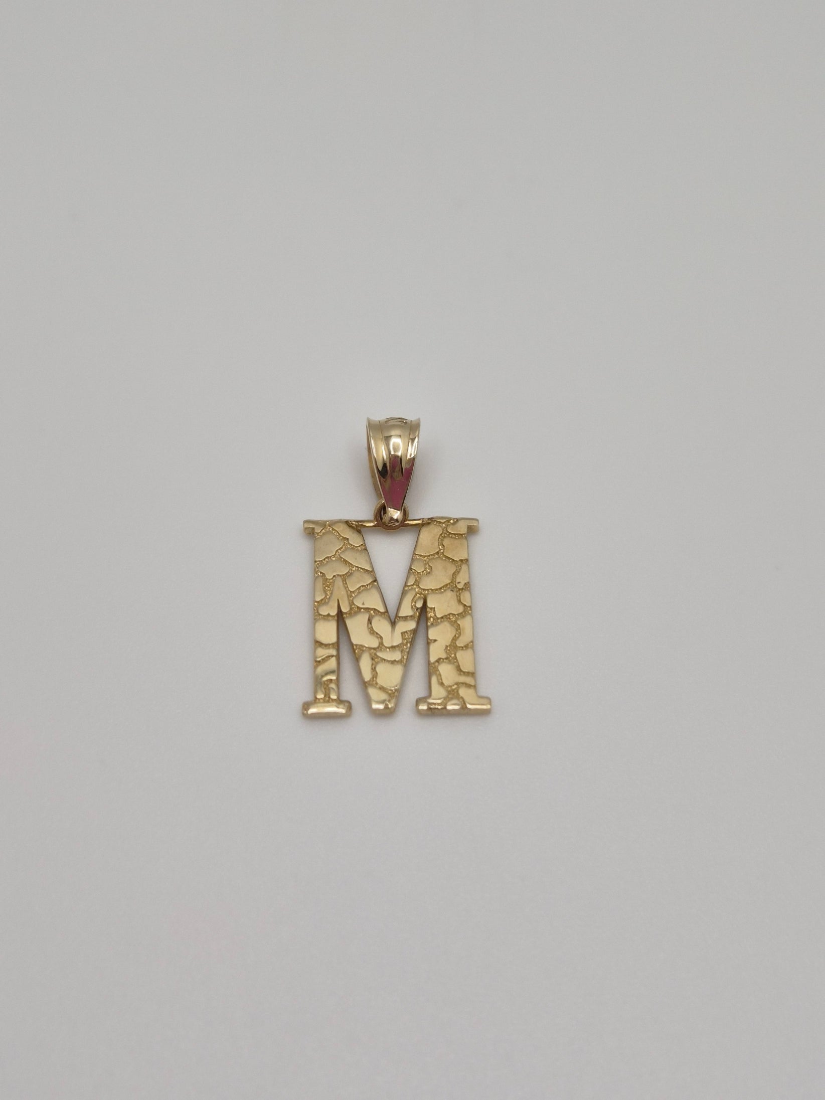 10K Gold Nugget Initial Pendant
