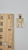 10K Gold Nugget Initial Pendant