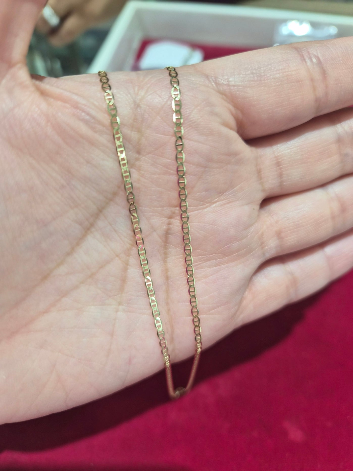 14K Gold Flat Mariner Chain 2mm