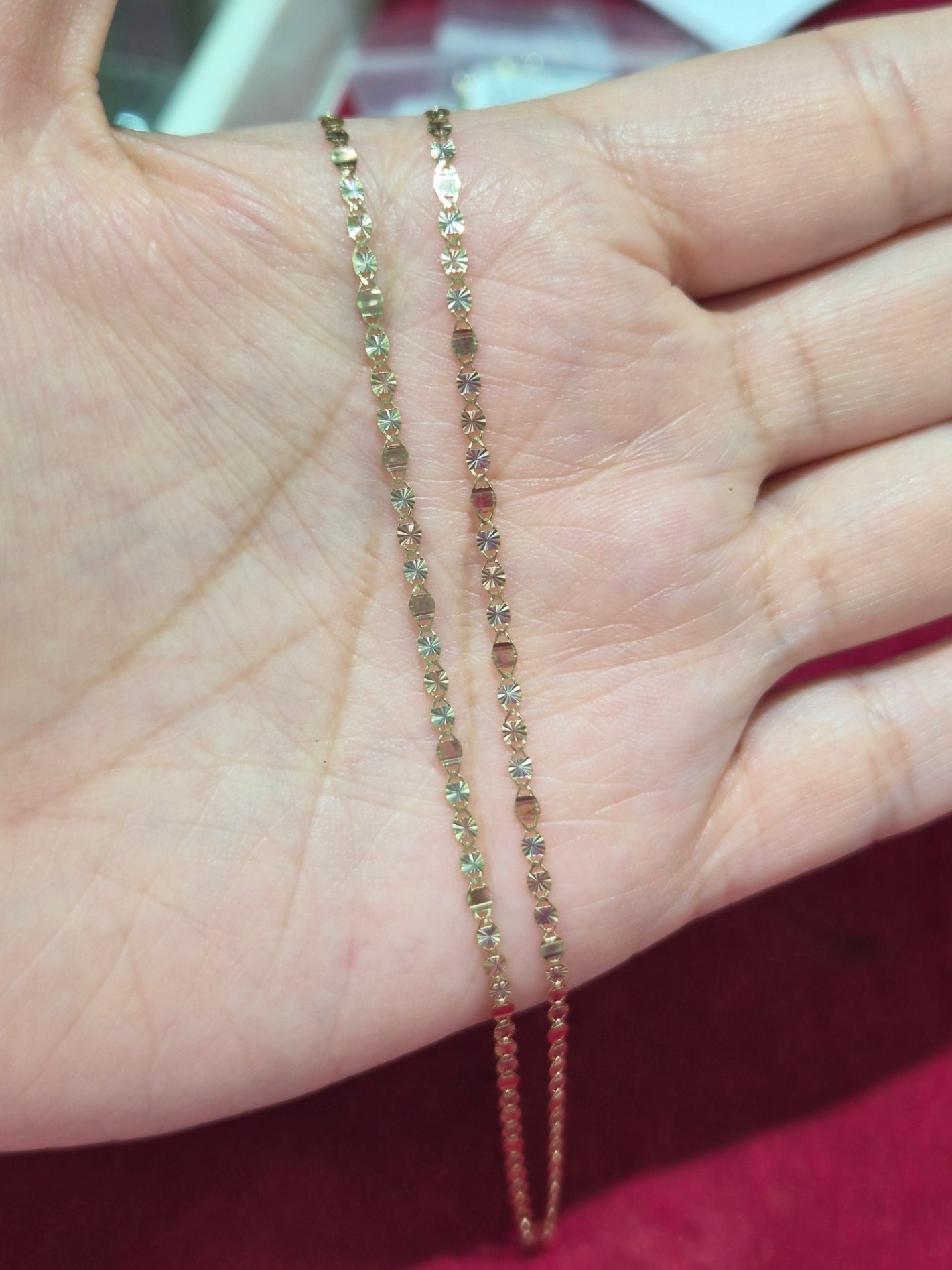 Cadena Valentino tricolor de 14 quilates con corte de estrella