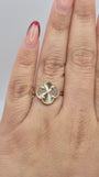 14k gold clover ring