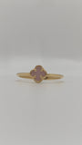 14K Gold Mini Baby Pink Clover Ring
