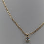 14K Gold Valentino Sparkle Chain Set with Princess CZ Pendant
