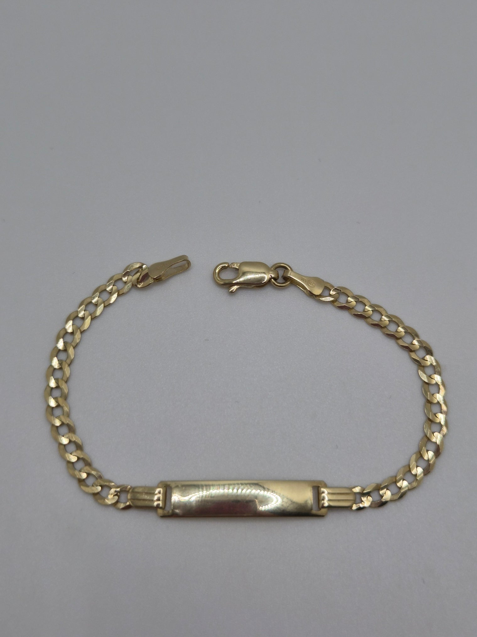 14K Yellow Gold Baby Cuban ID Bracelet 6”