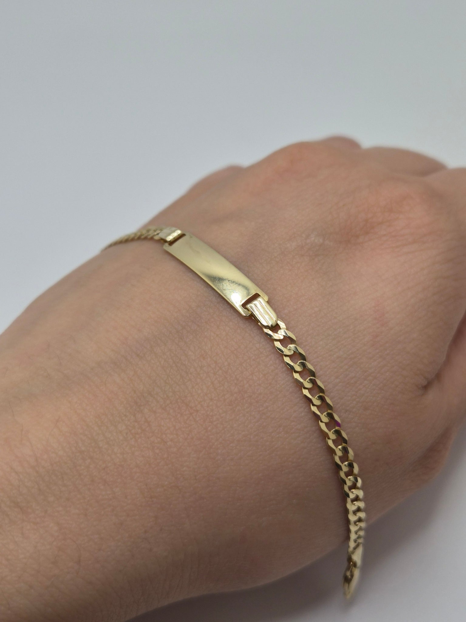 14K Yellow Gold Baby Cuban ID Bracelet 6”