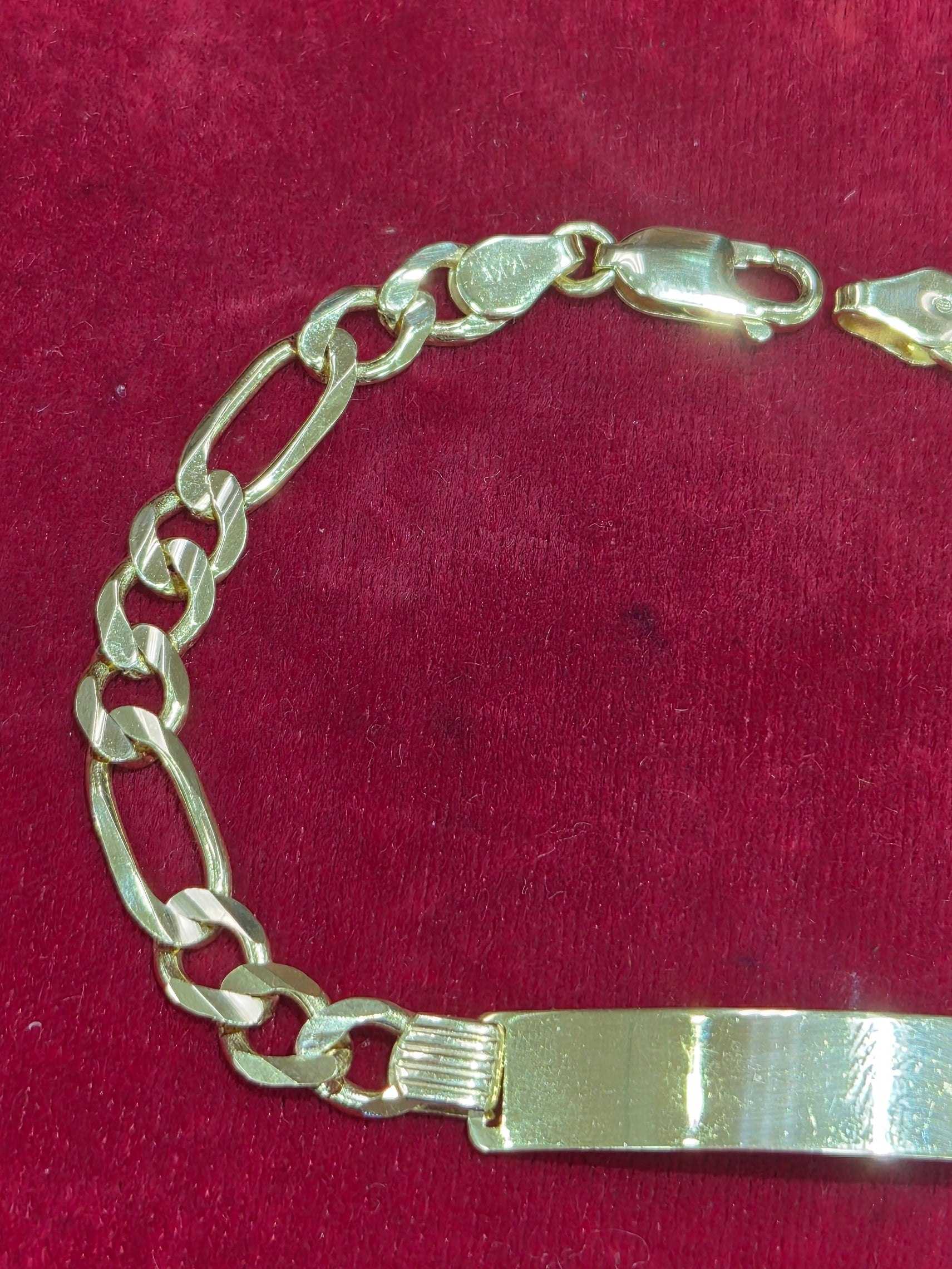 14K Gold Figaro ID Bracelet – 8"