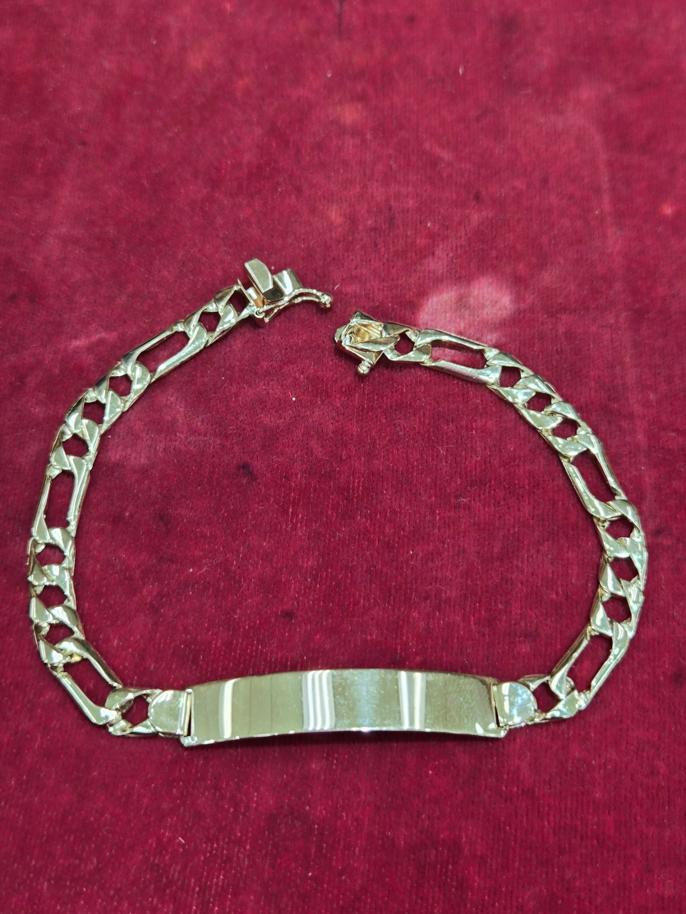 14K Yellow Gold Figaro ID Bracelet 8”