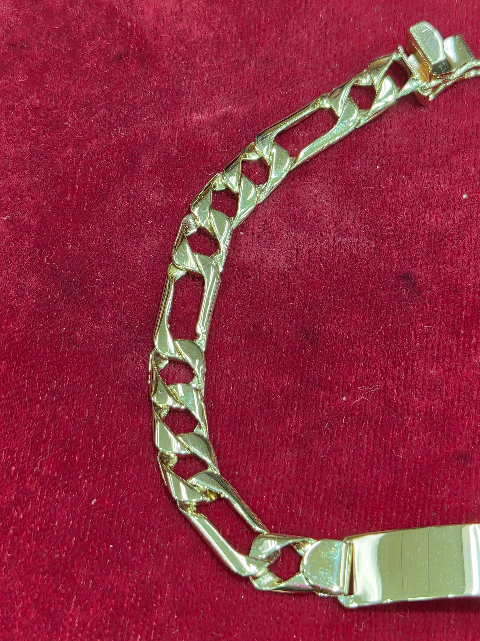 14K Yellow Gold Figaro ID Bracelet 8”