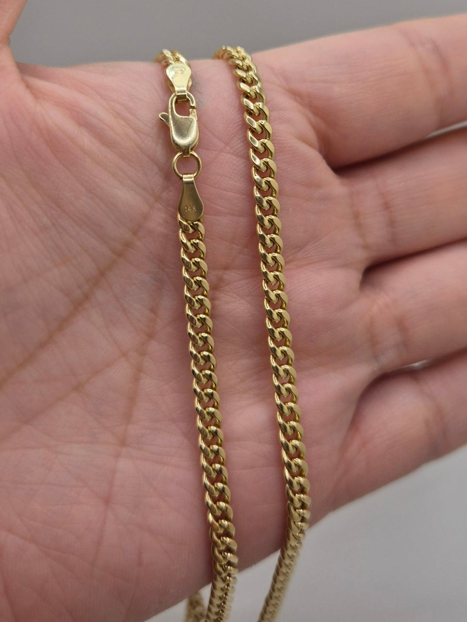 14K Gold 3.7mm Hollow Miami Cuban Bracelet – 7.5"