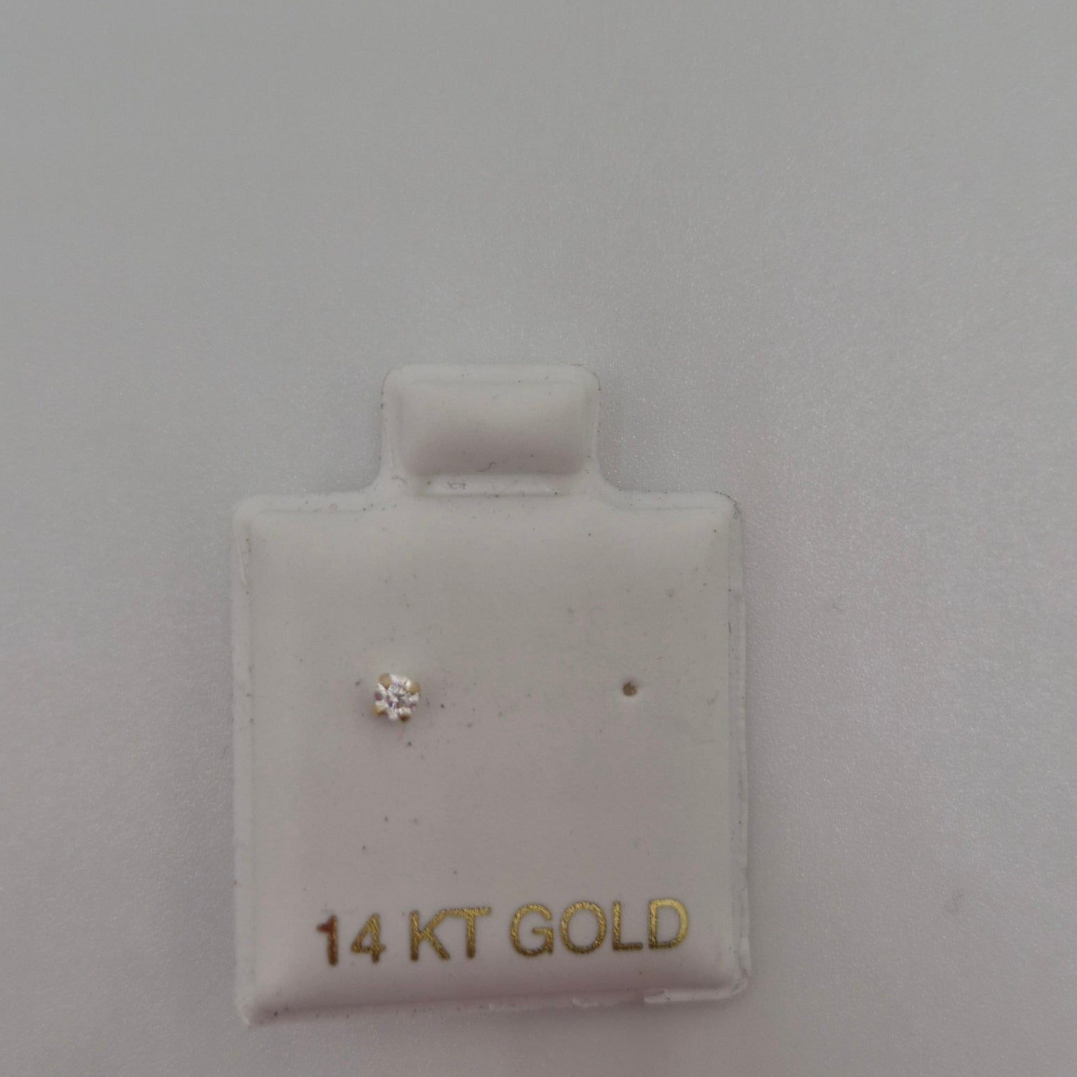 14K Gold CZ Flat Back Stud Piercing