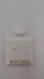 14K Gold CZ Flat Back Stud Piercing