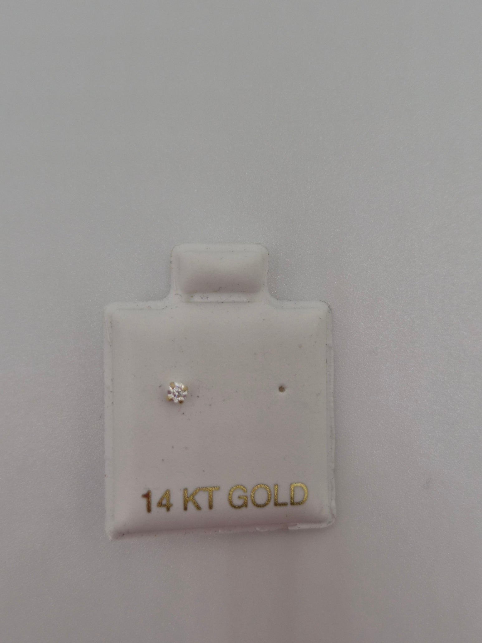 14K Gold CZ Flat Back Stud Piercing