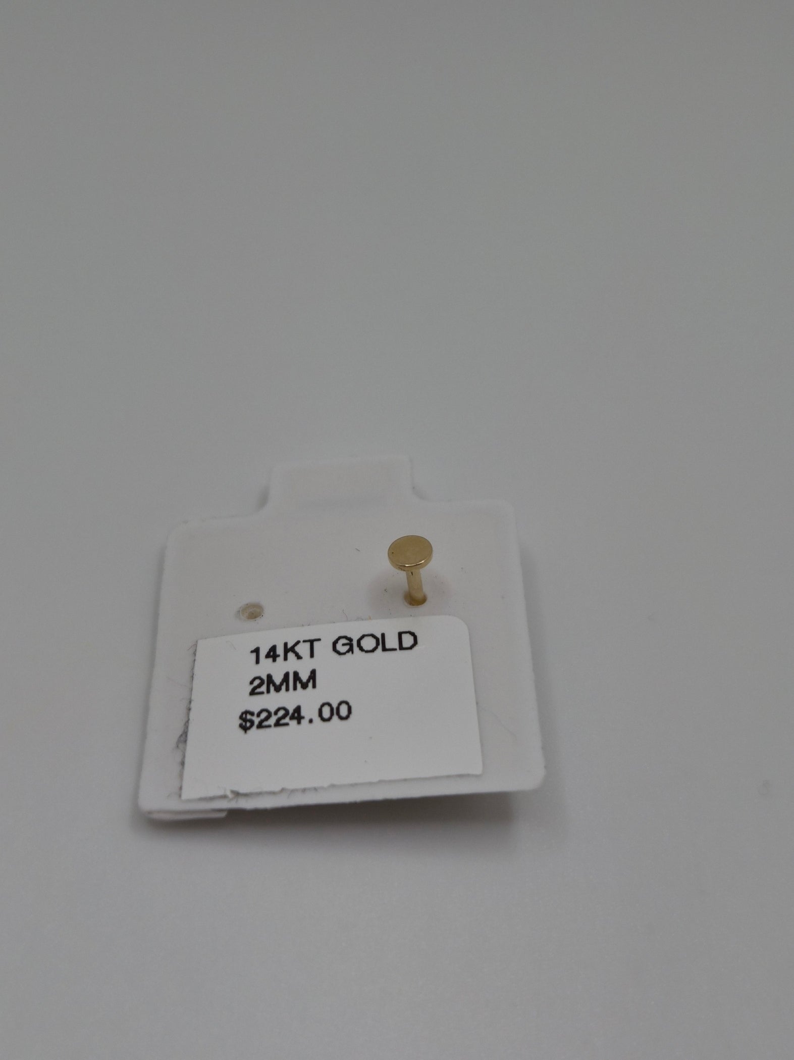 14K Gold CZ Flat Back Stud Piercing