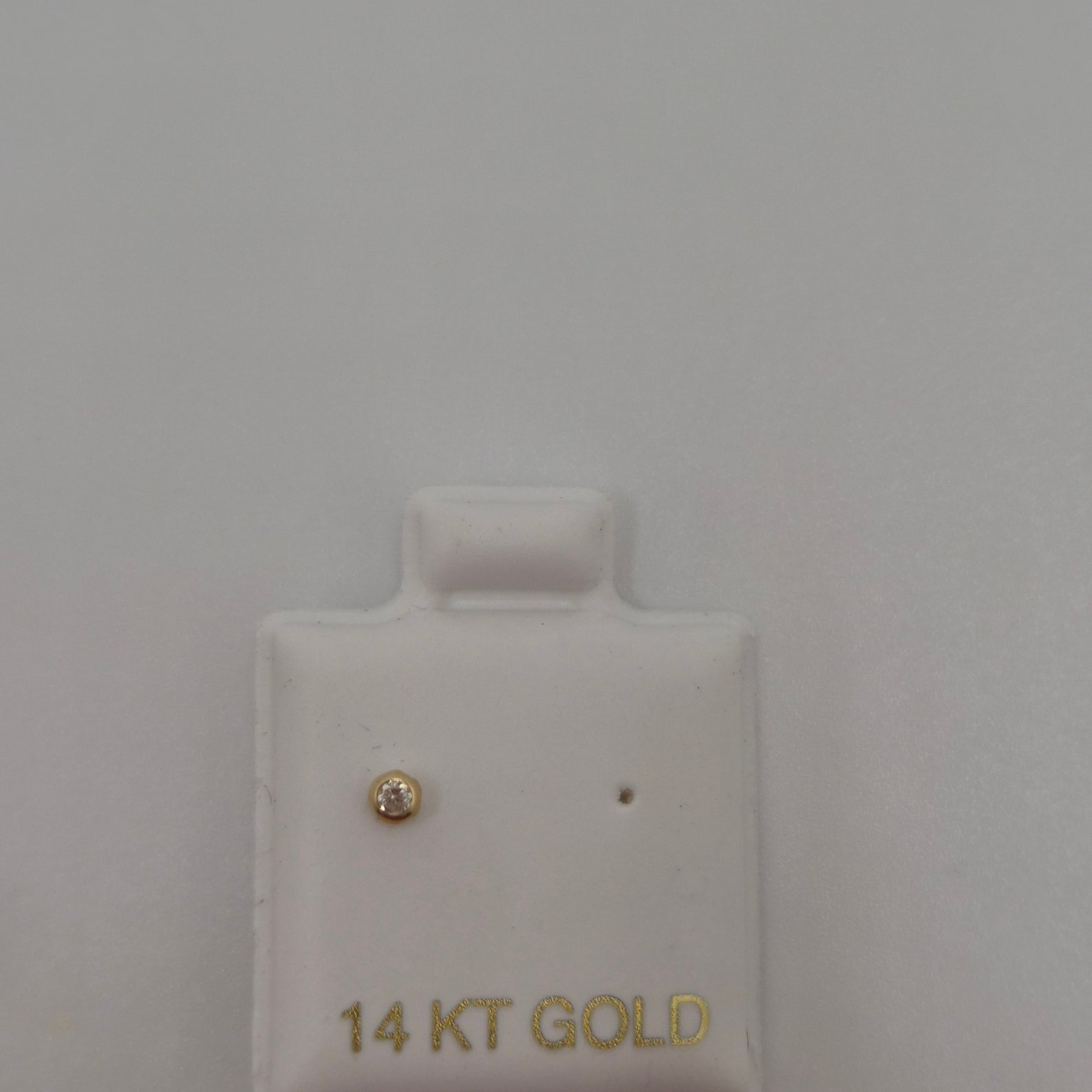 14K Gold Flat Back Stud Piercing CZ