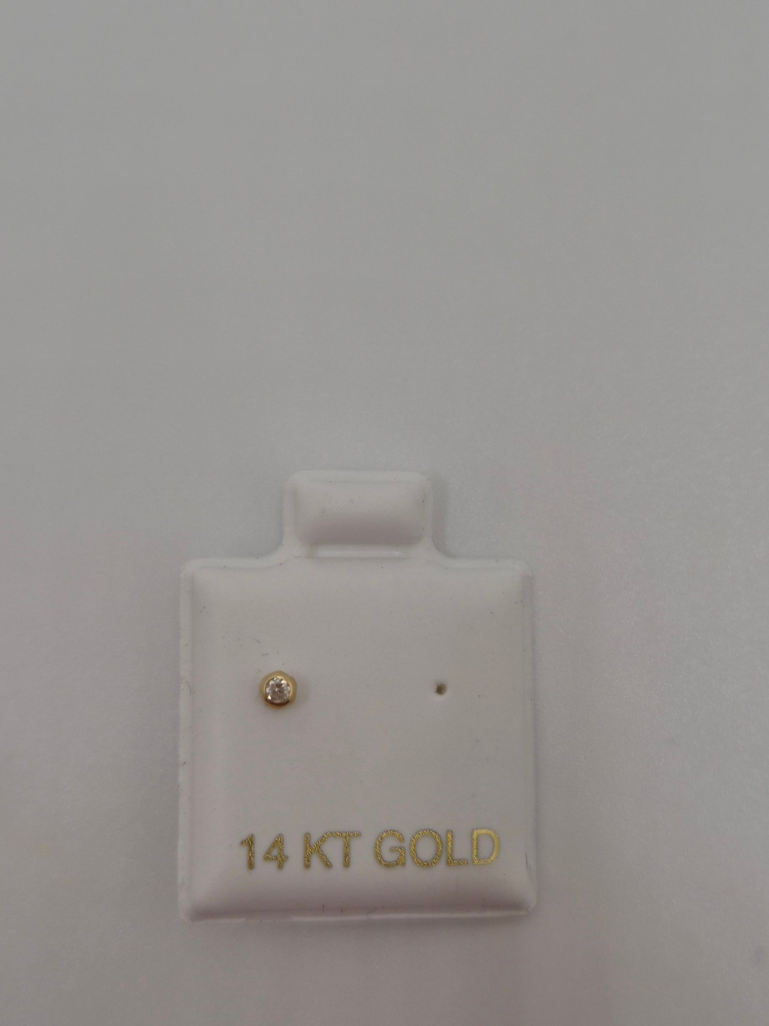 14K Gold Flat Back Stud Piercing CZ