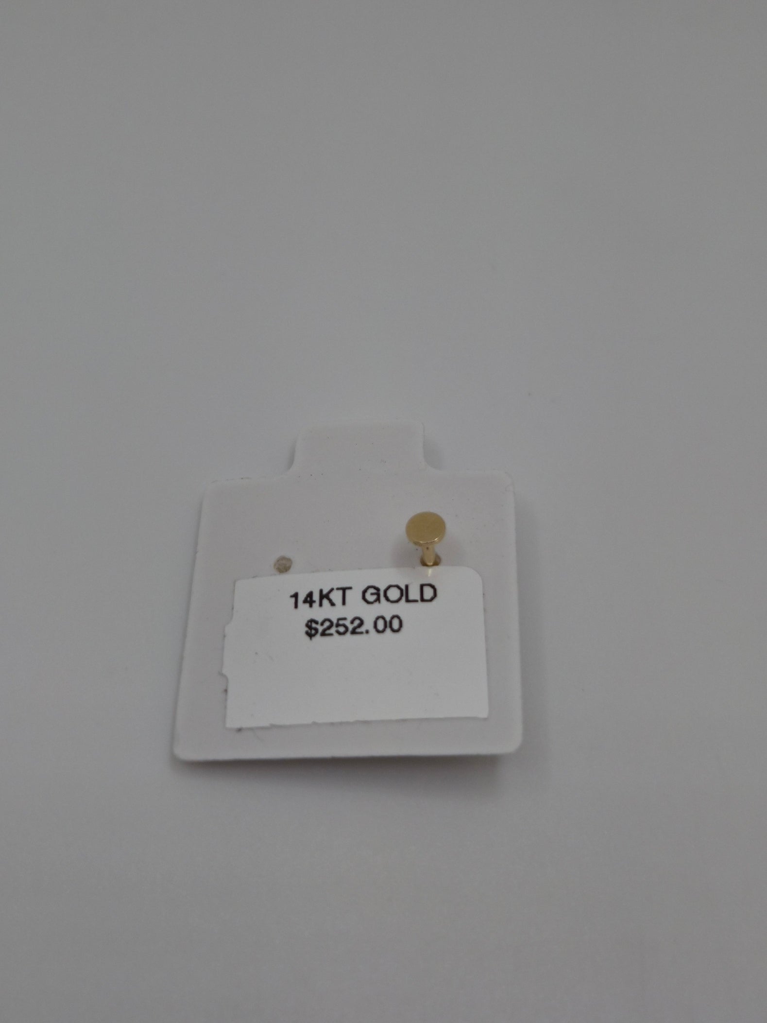 14K Gold Blue Opal Flat Back Stud Piercing