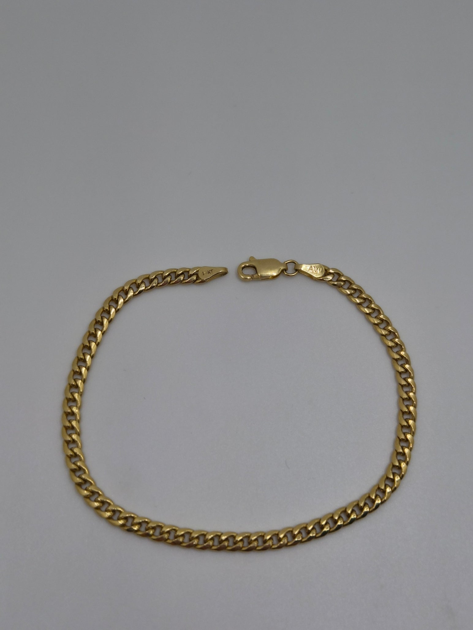 14K Gold 3.7mm Hollow Miami Cuban Bracelet – 7.5"