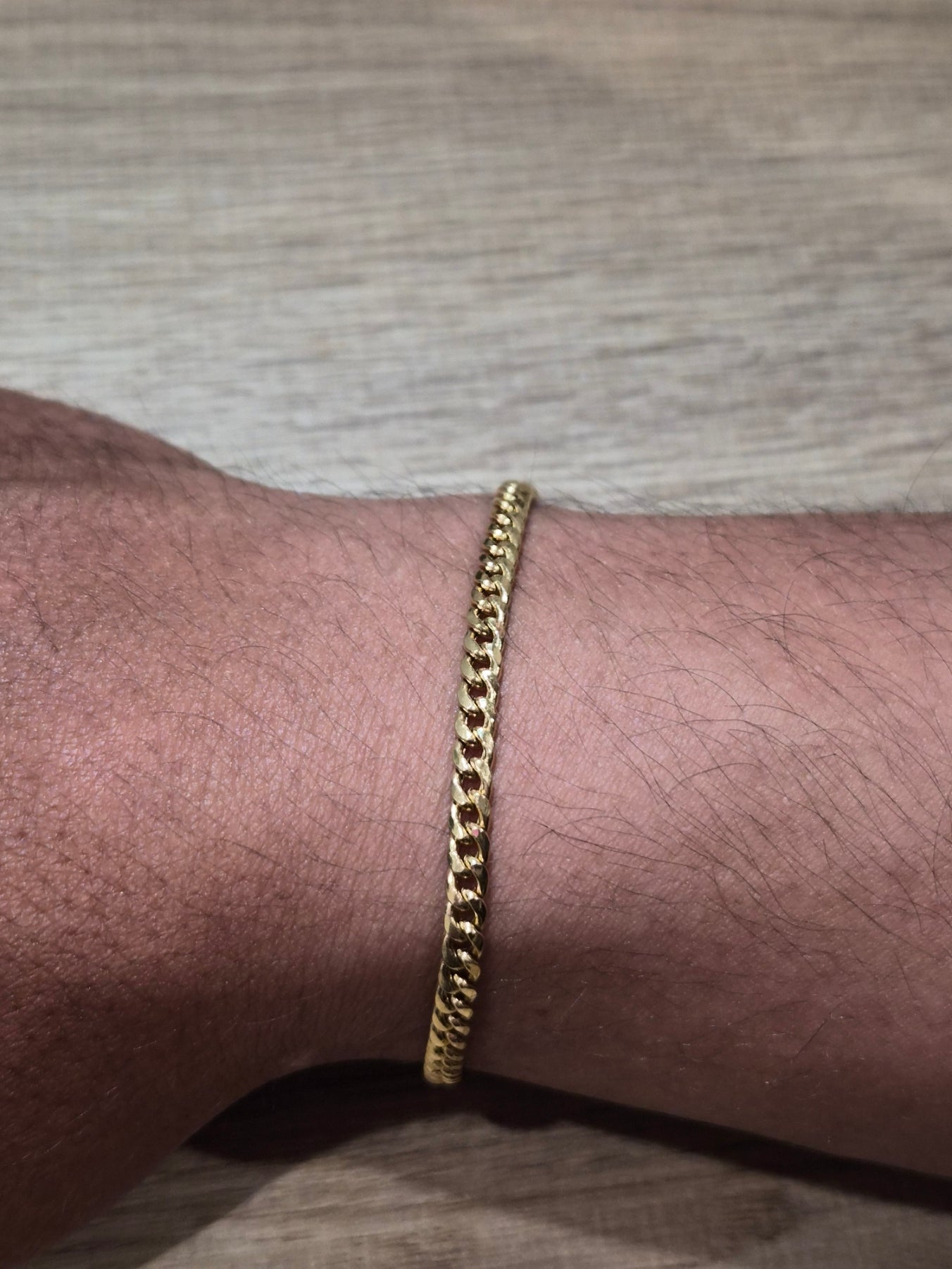 14K Gold 3.7mm Hollow Miami Cuban Bracelet – 7.5"