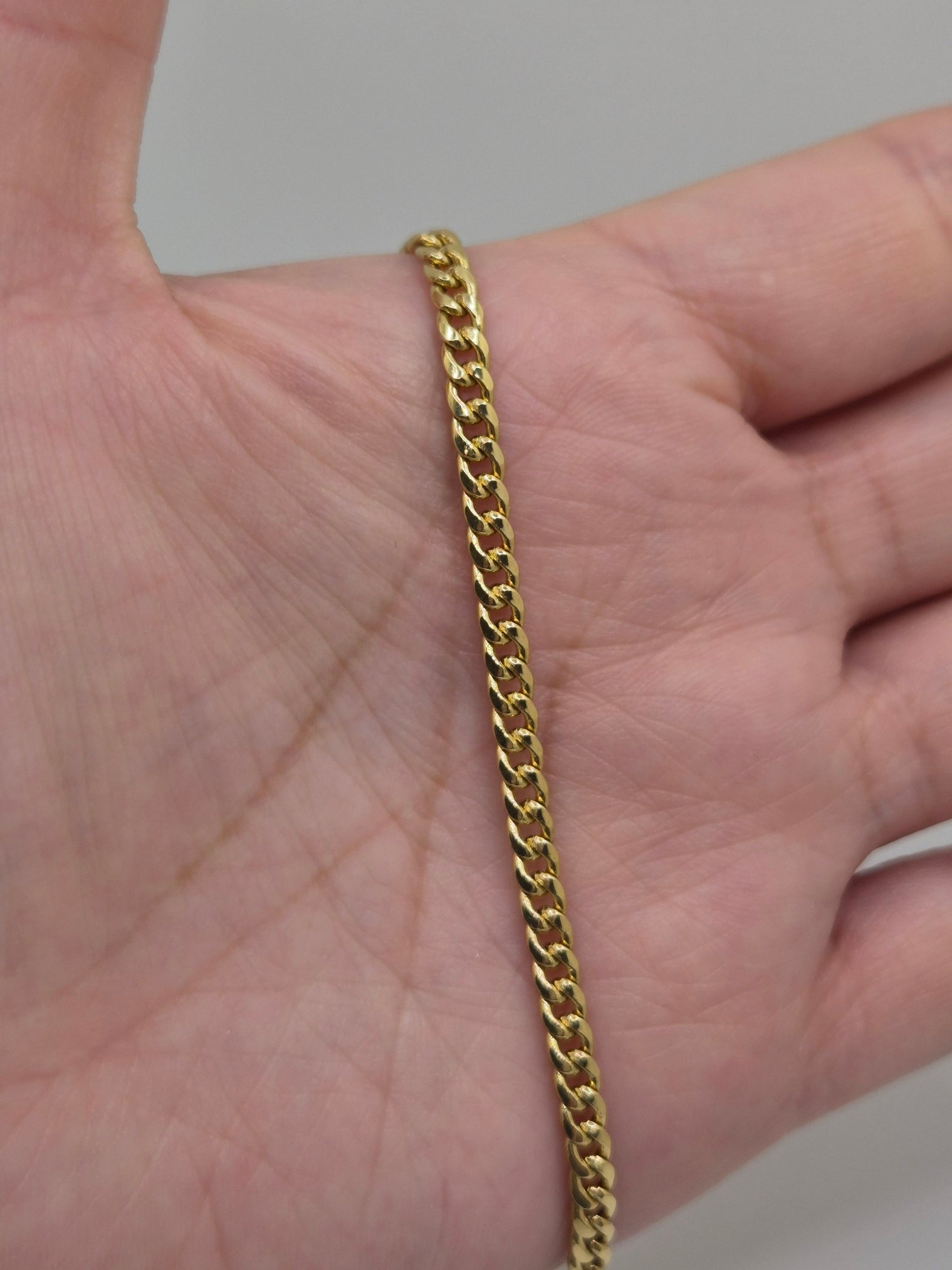 14K Gold 3.7mm Hollow Miami Cuban Bracelet – 7.5"