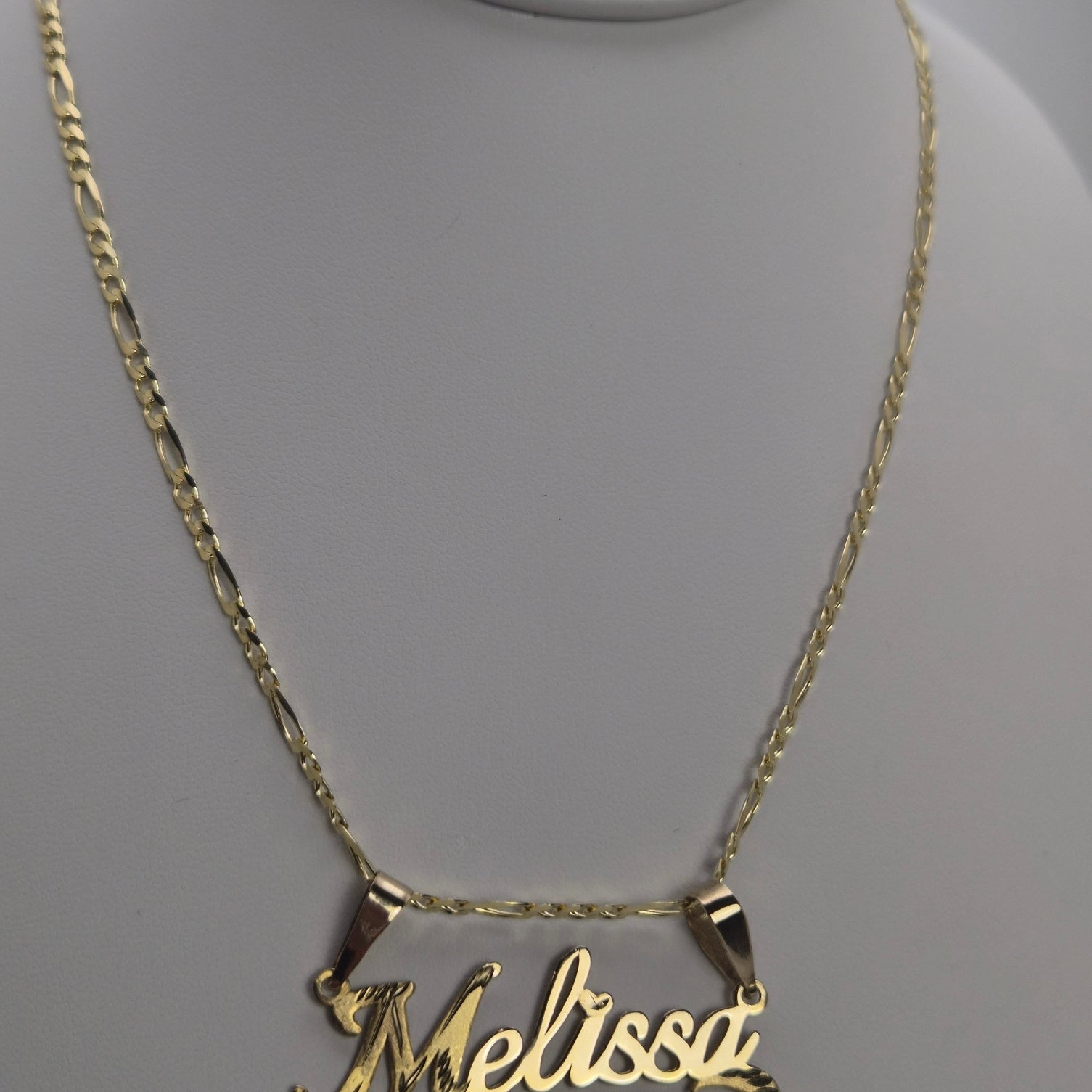14K Gold Diamond Cut Initial Custom Name Necklace