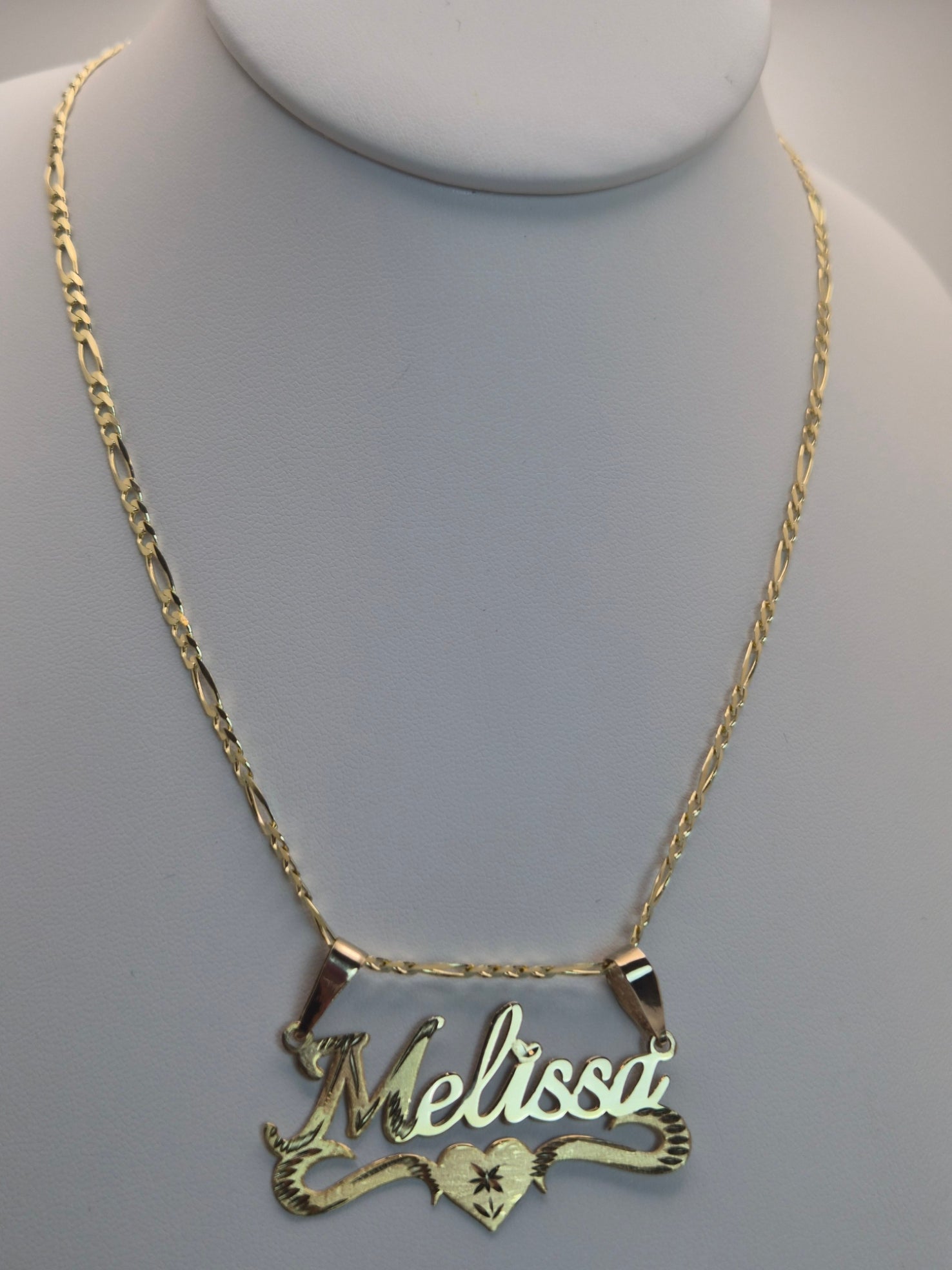 14K Gold Diamond Cut Initial Custom Name Necklace