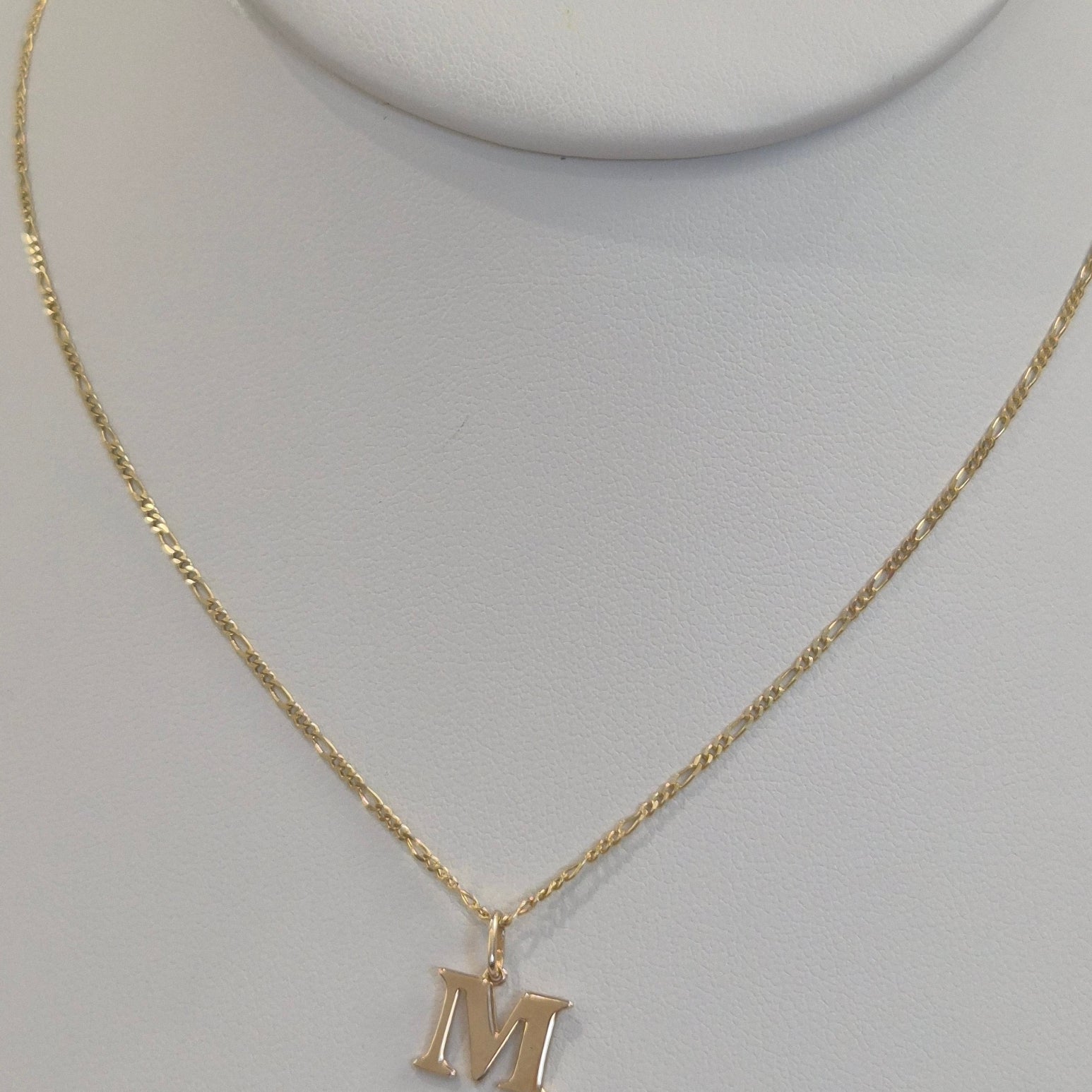 14K Gold Initial Figaro Set