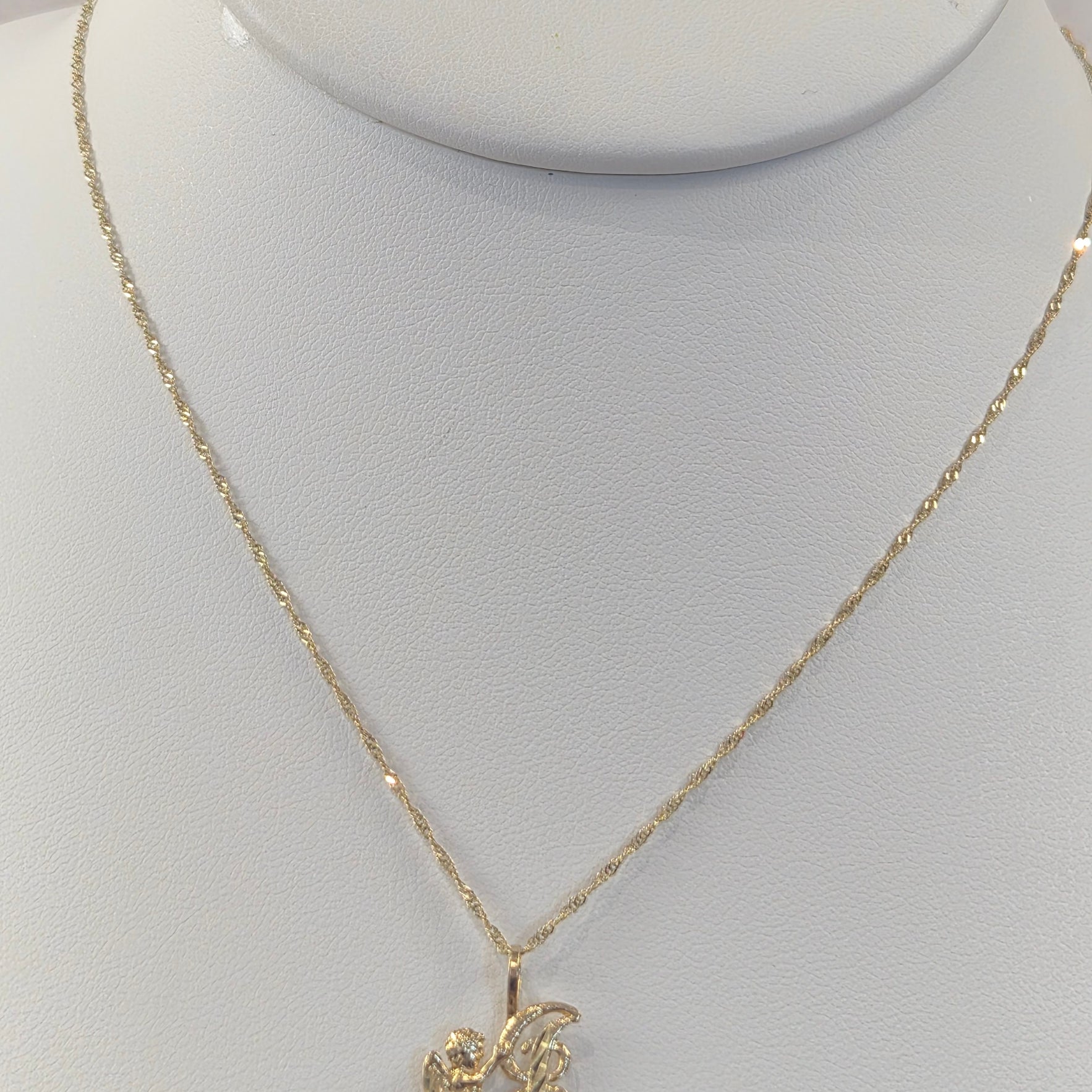 14K Gold Angel Initial Singapore Set