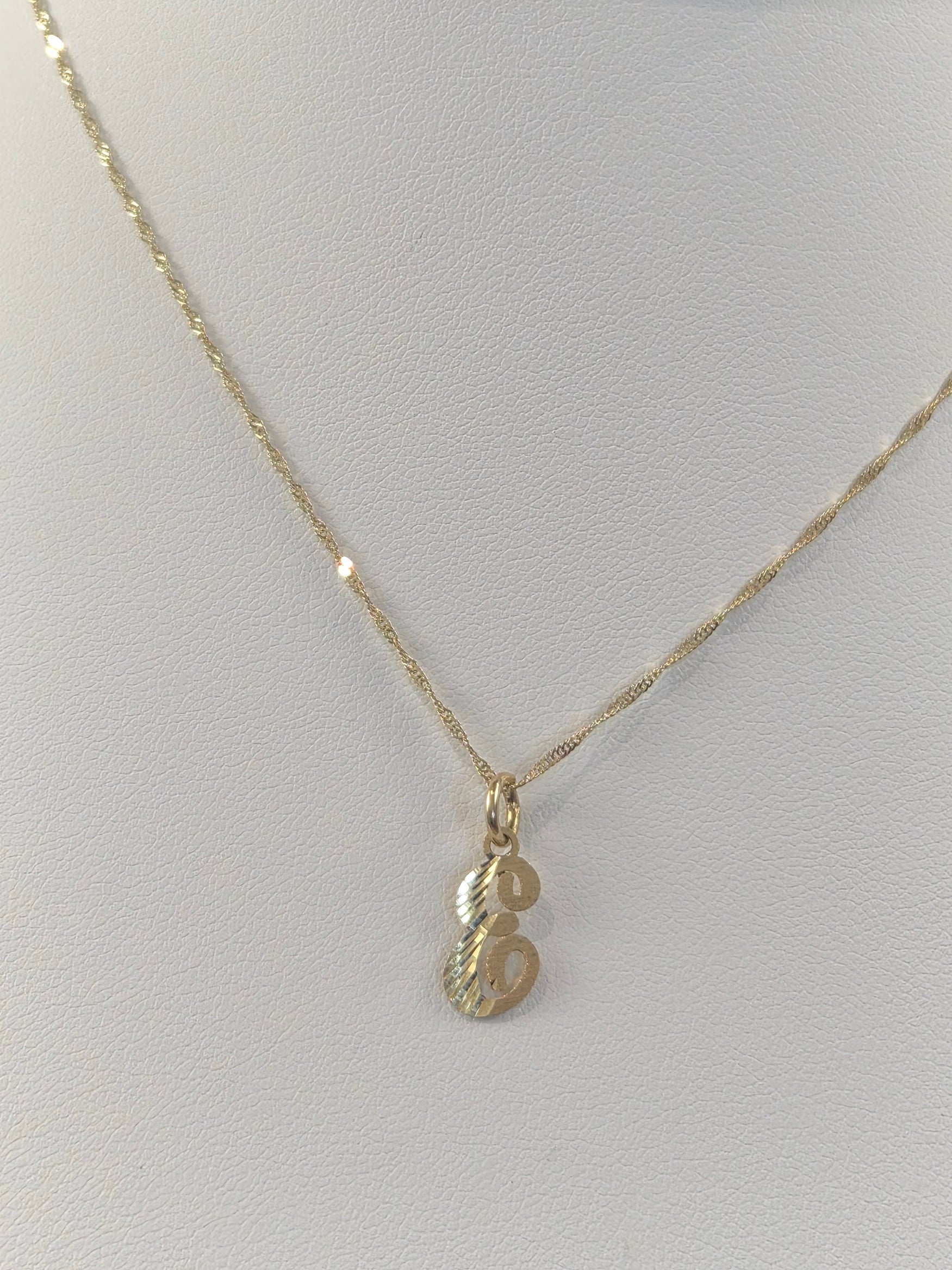 14K Gold Diamond-Cut Initial Singapore Set