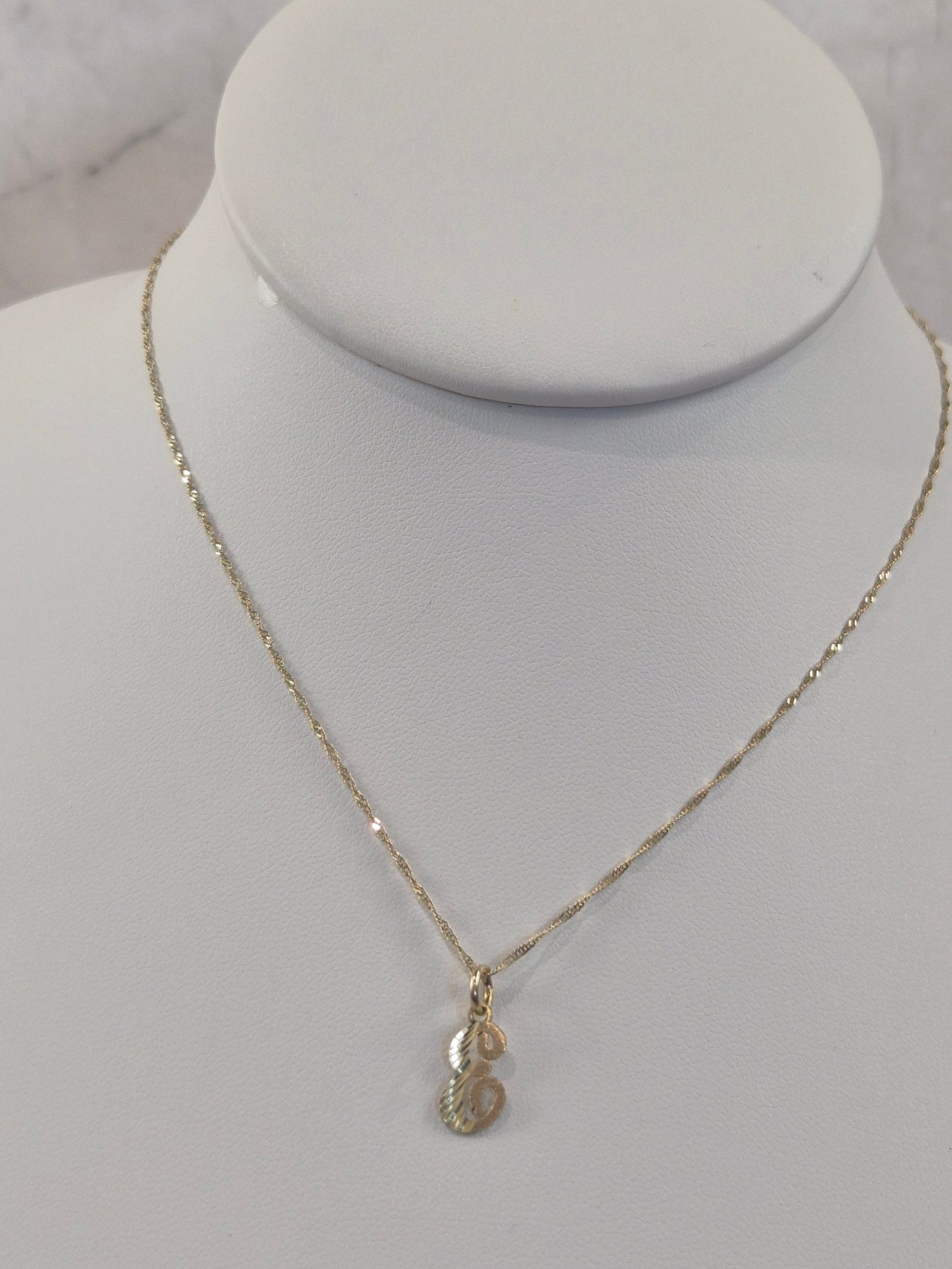 14K Gold Diamond-Cut Initial Singapore Set