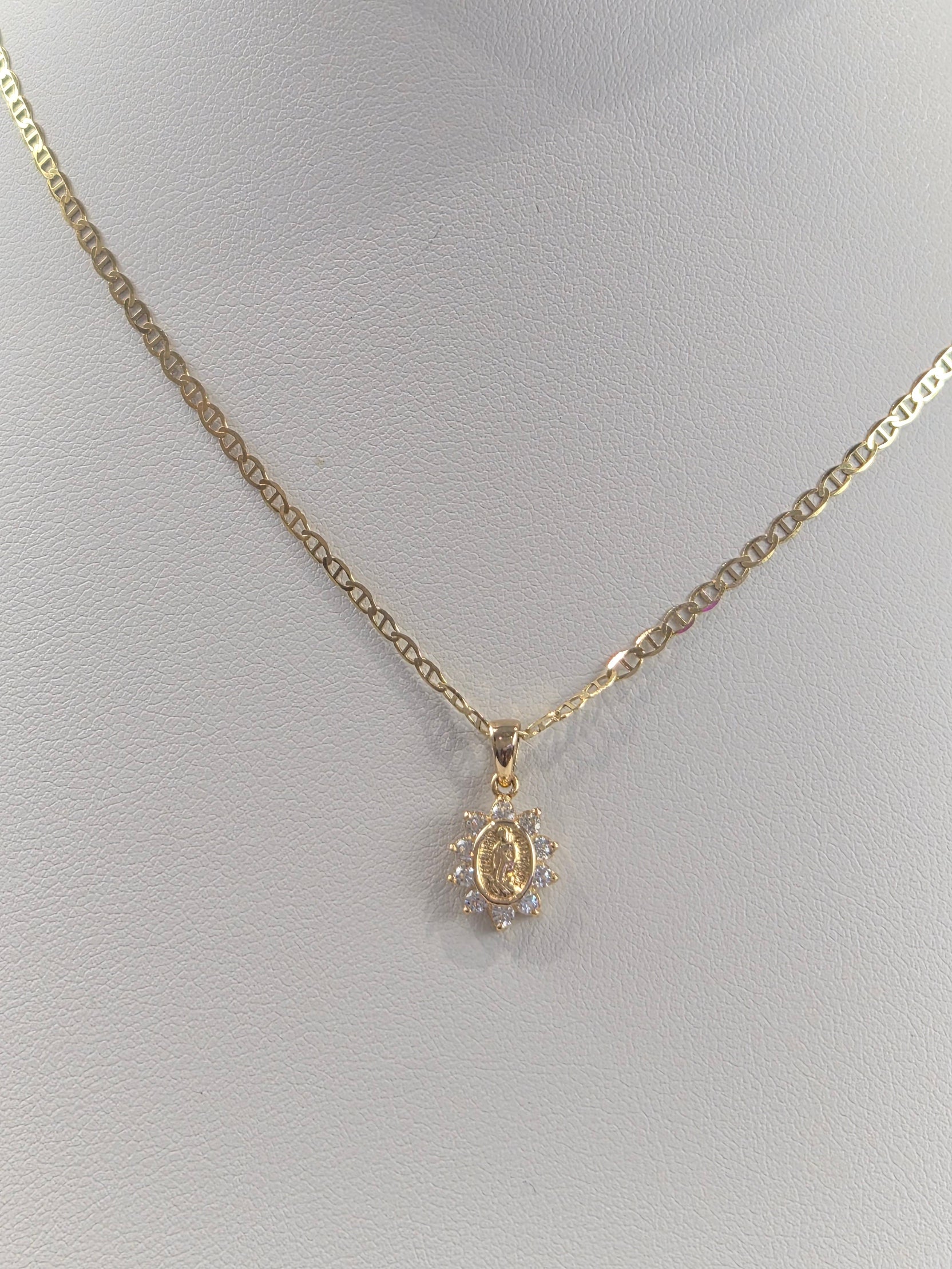 14K Gold Virgencita Mariner Set