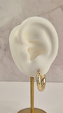 14k gold diamond cut tube hoop earrings (044)