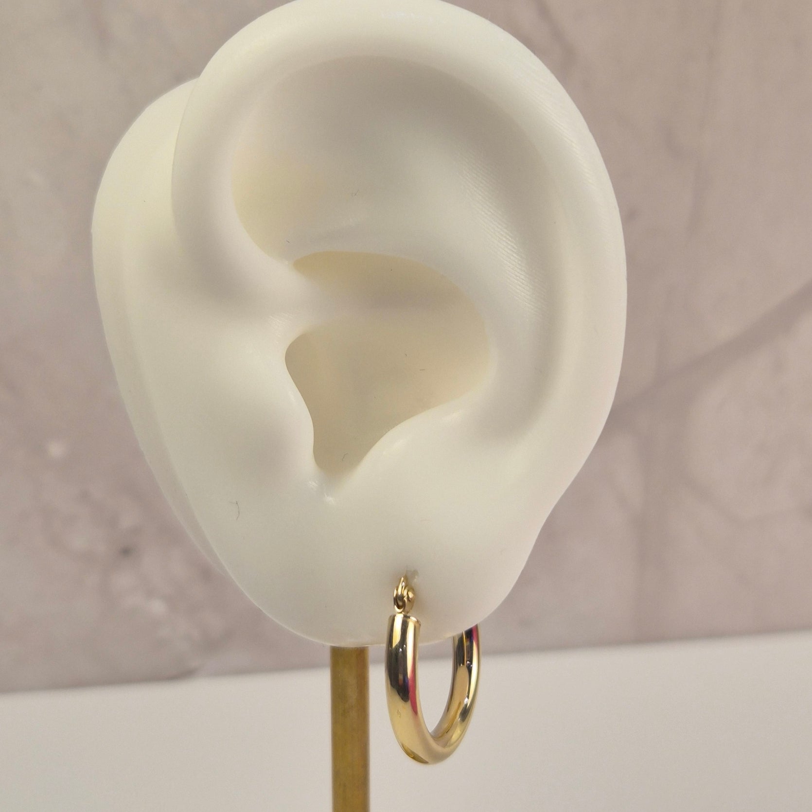 14K Gold Golden Essentials Hoops (049)