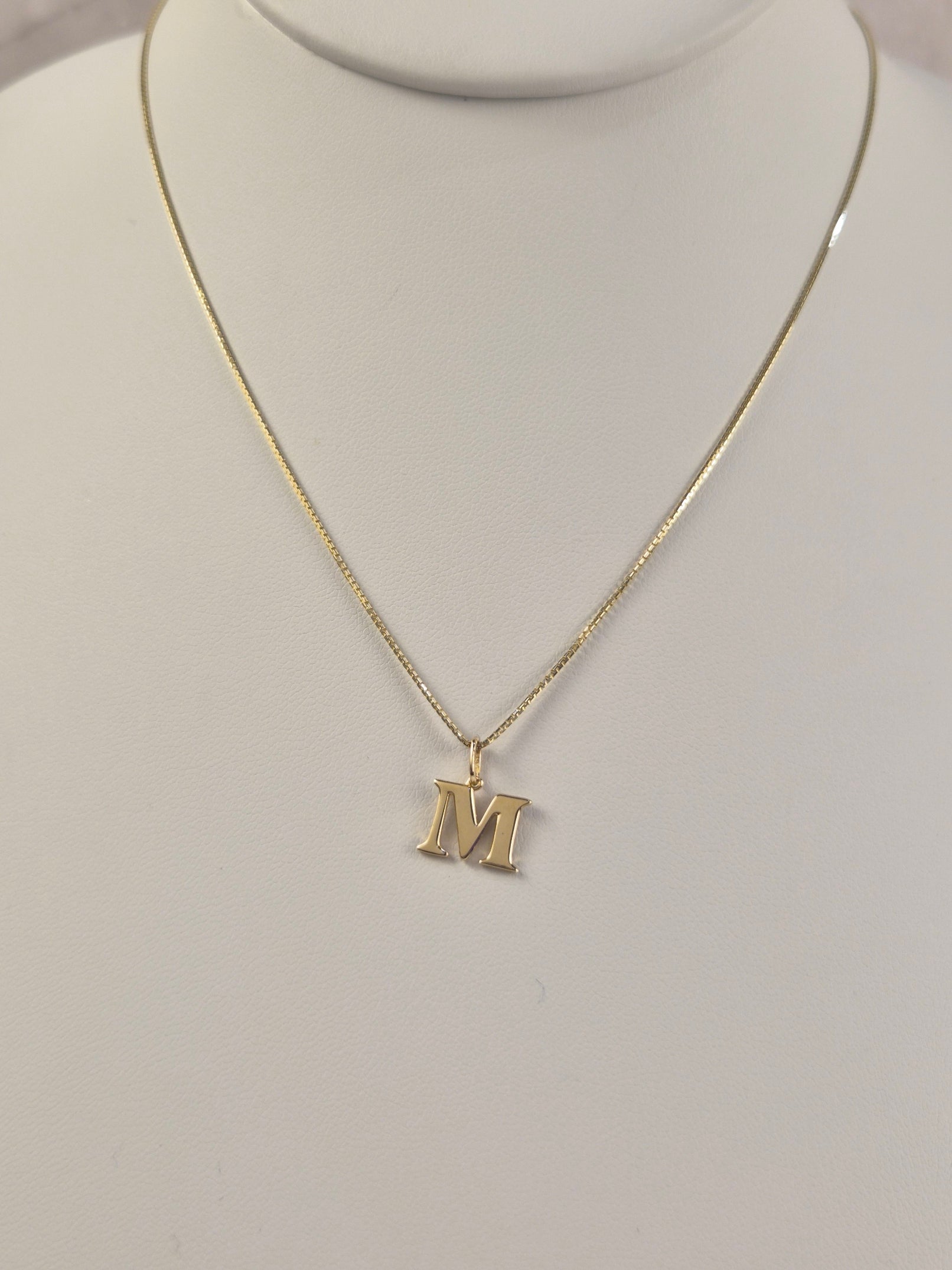 14K Gold Mini Initial Box Chain Set