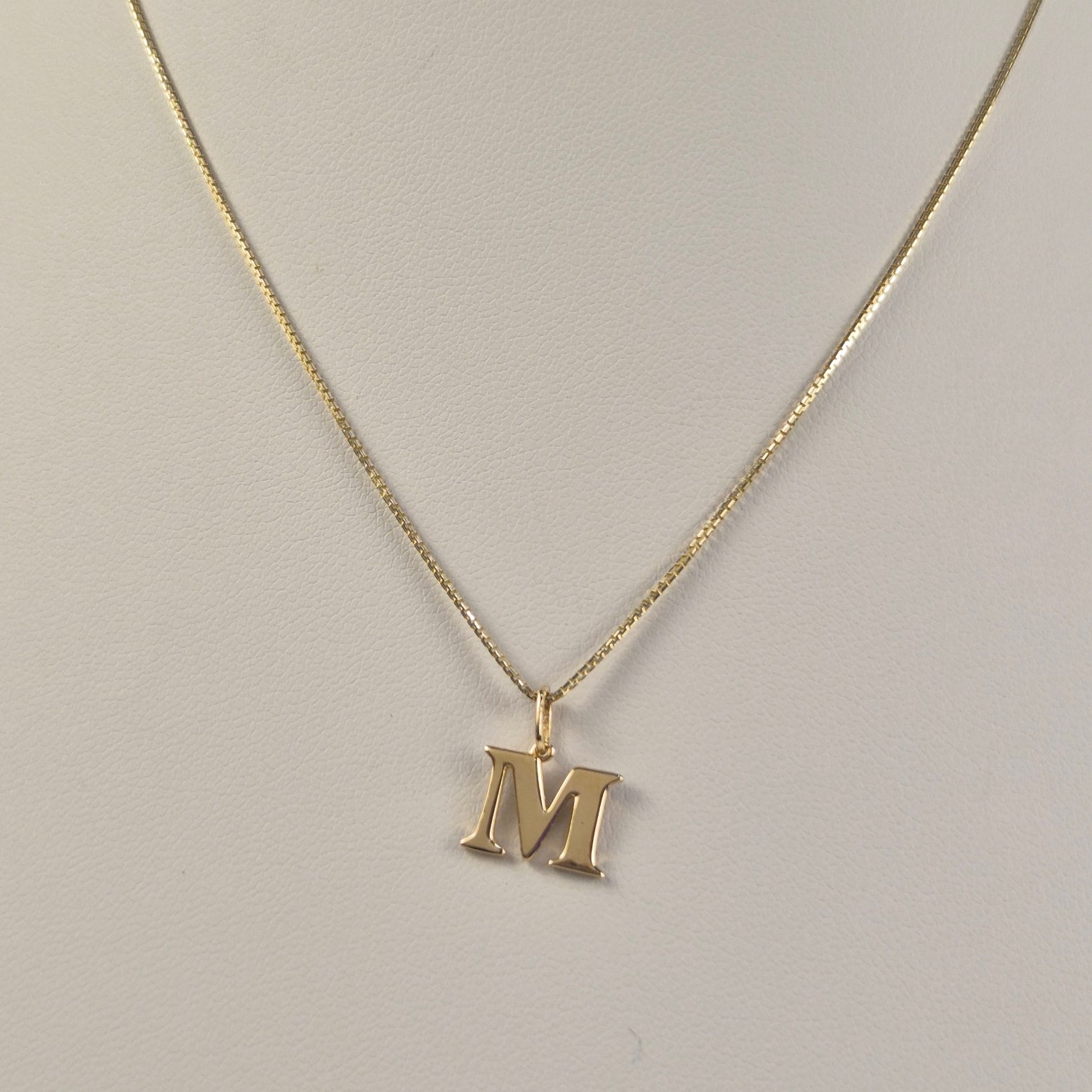 14K Gold Mini Initial Box Chain Set