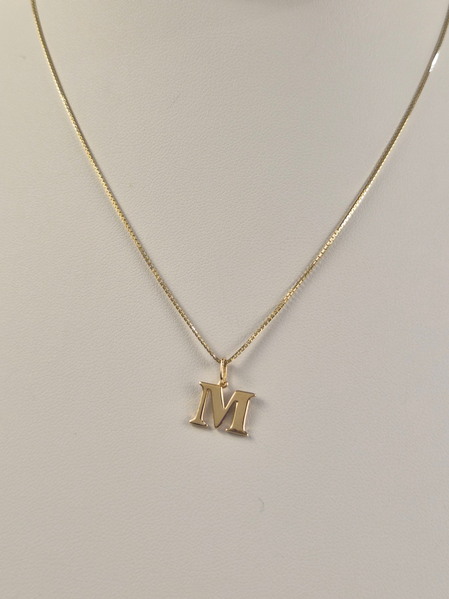 14K Gold Mini Initial Box Chain Set
