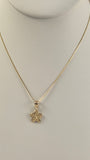 14K Gold Plumeria Box Chain Set