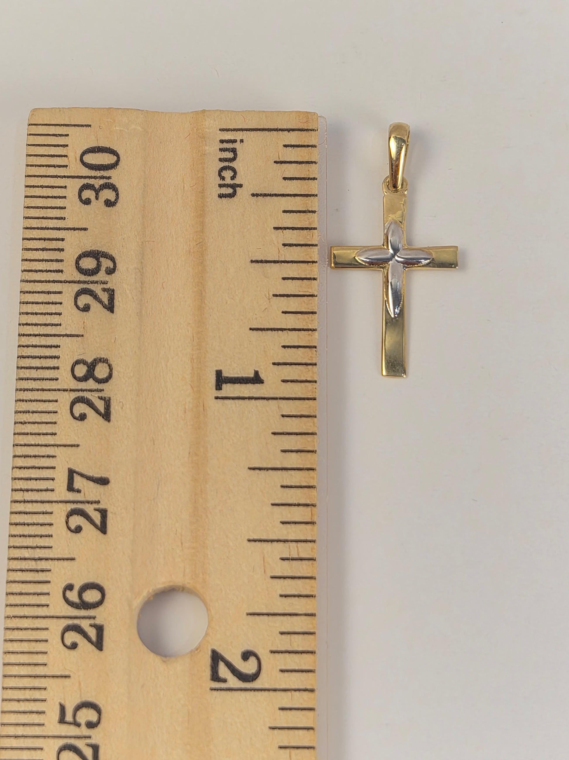 14K Gold Two-Tone Cross Pendant