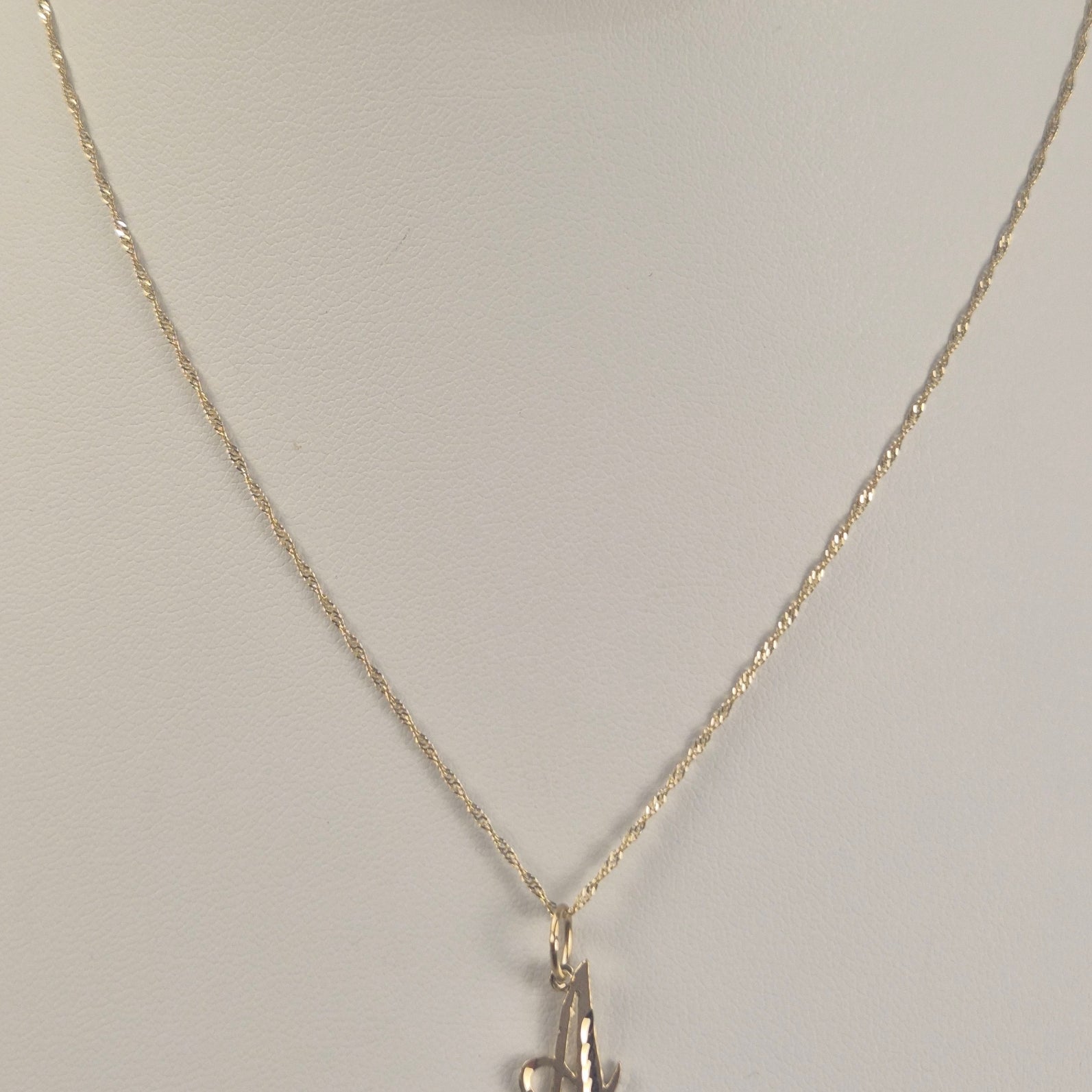 14K Gold Diamond-Cut Initial Singapore Set