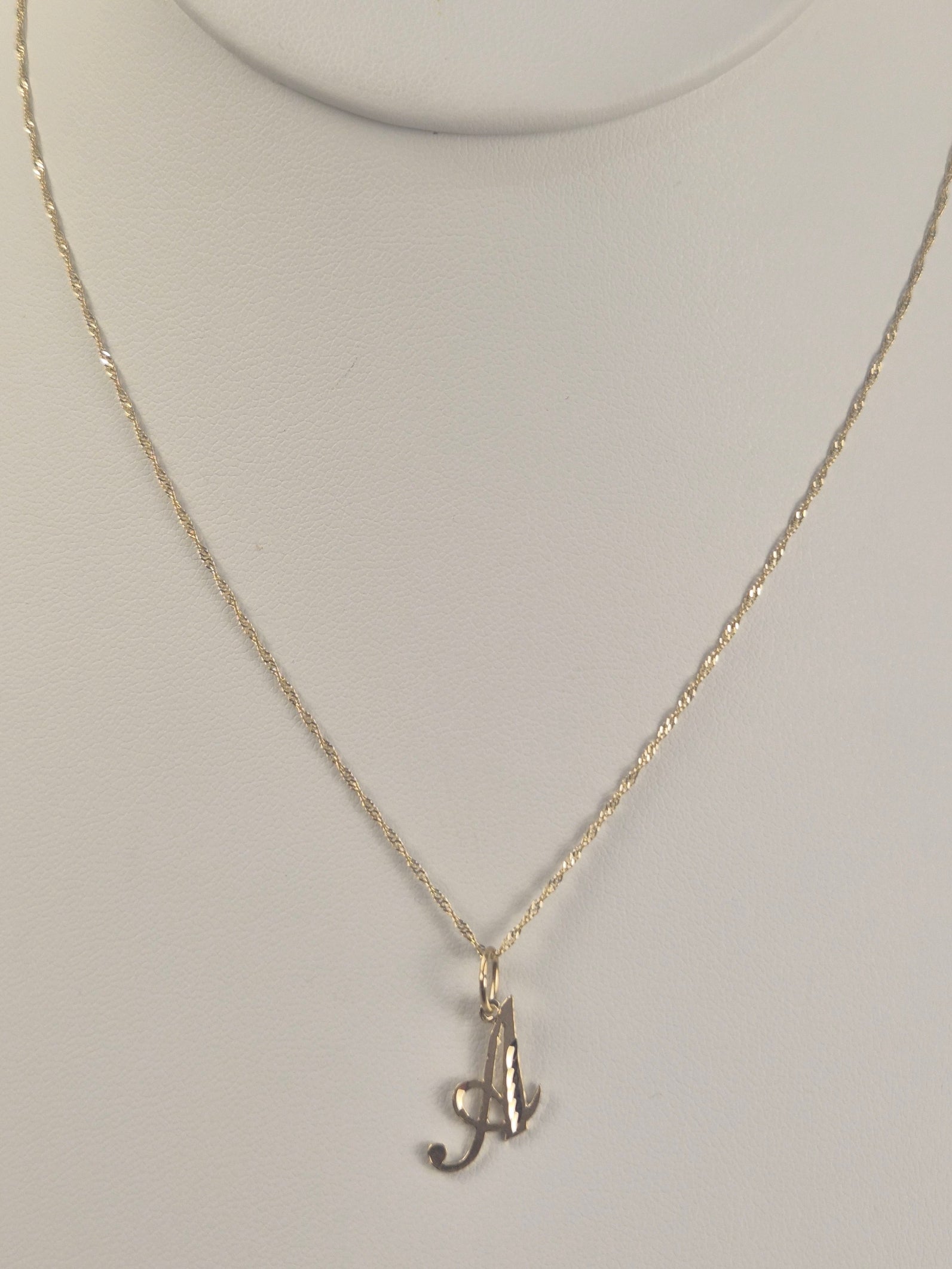 14K Gold Diamond-Cut Initial Singapore Set