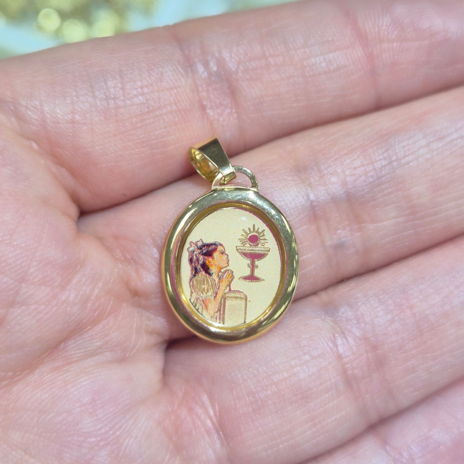 14K Gold Primera Comunión Pendant