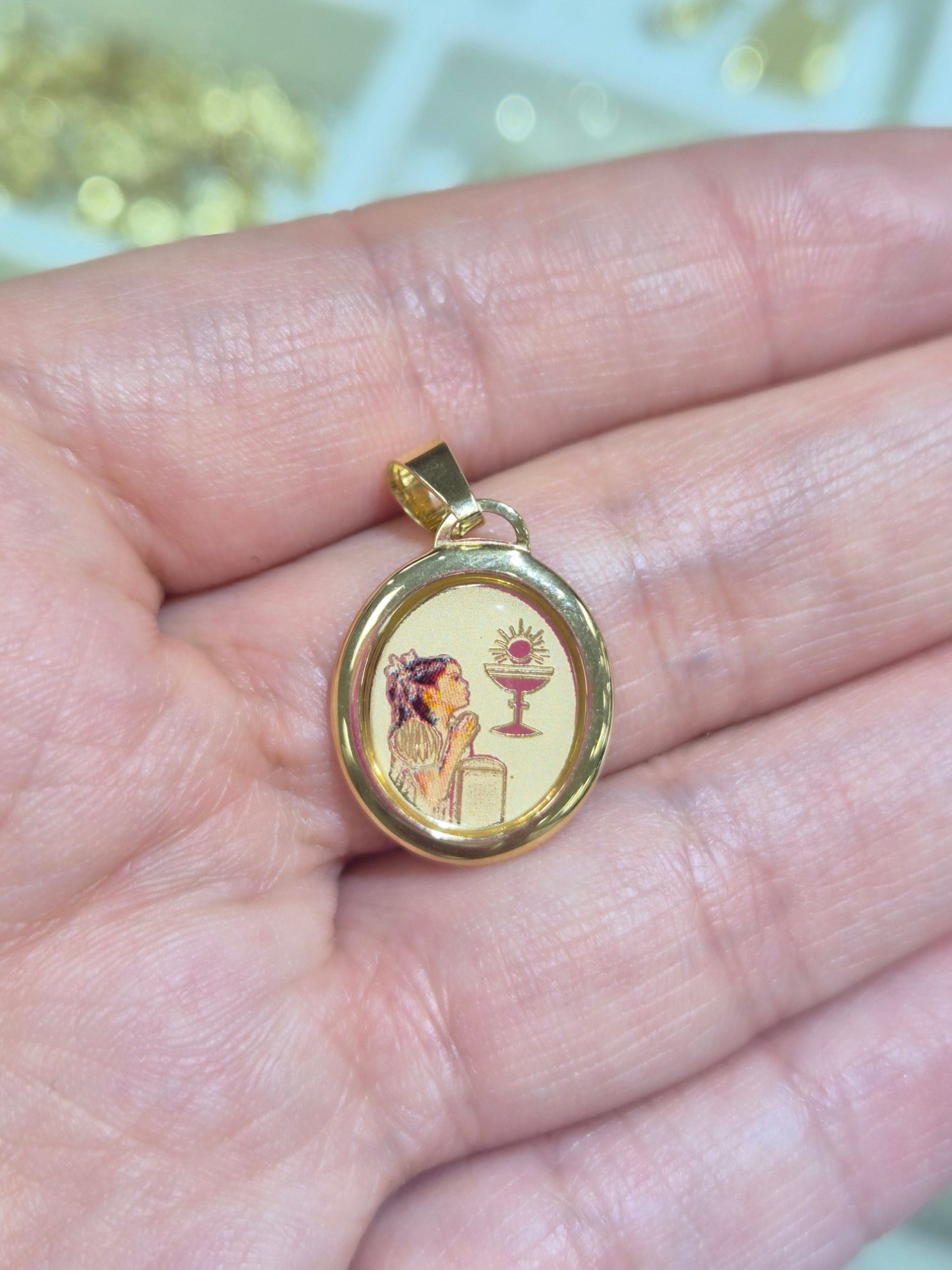 14K Gold Primera Comunión Pendant